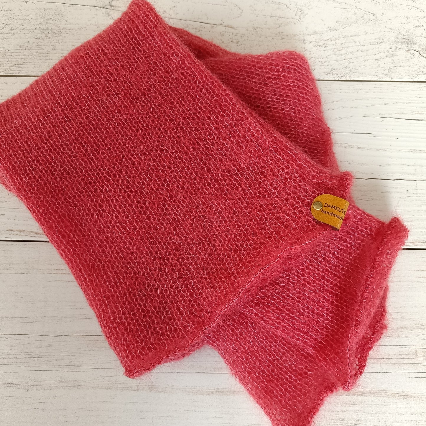 Raspberry Mohair Silk Sweater: Lightweight Fitted Knit Top XS-S-M