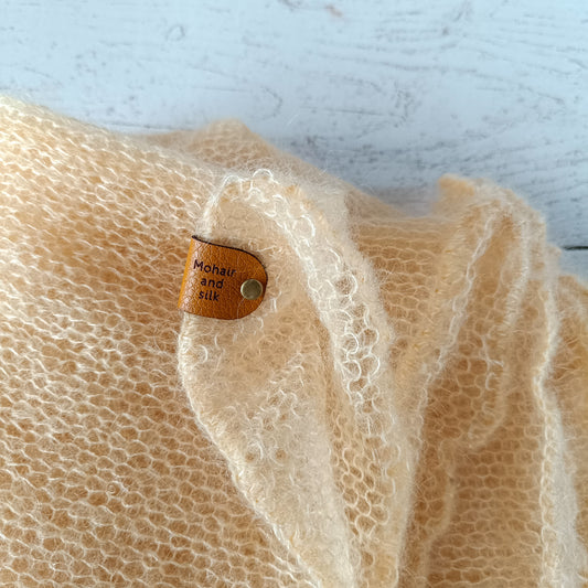 Vanilla Yellow Mohair Silk Sweater: Lightweight Bell Sleeve Knit Top XS-S-M