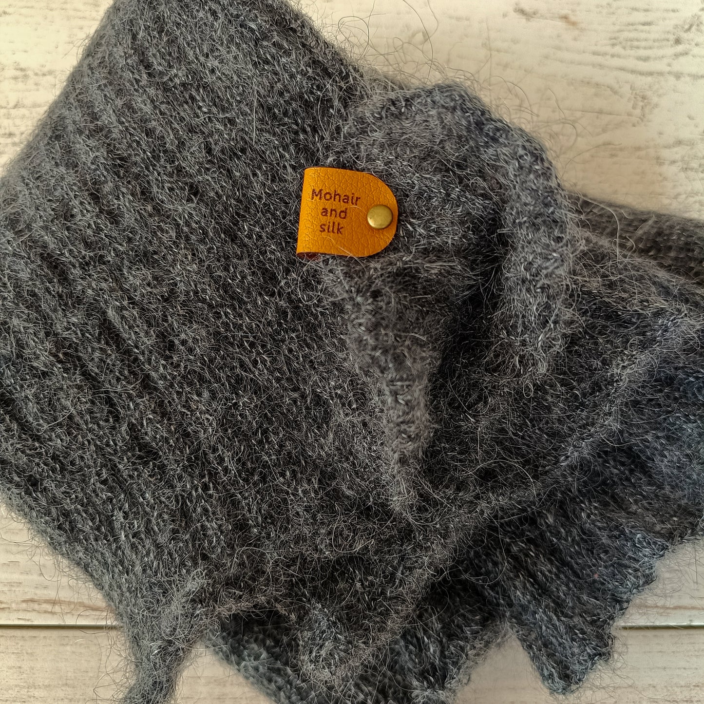 Dark Gray Mohair Silk Sweater: Ribbed Waist, Balloon Sleeves