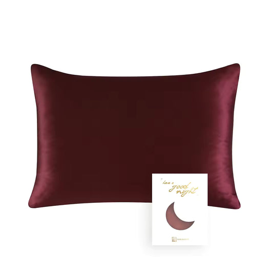 Claret 100% Mulberry Silk pillowcase 22 Momme, set of two and 100% Silk Hair Tie