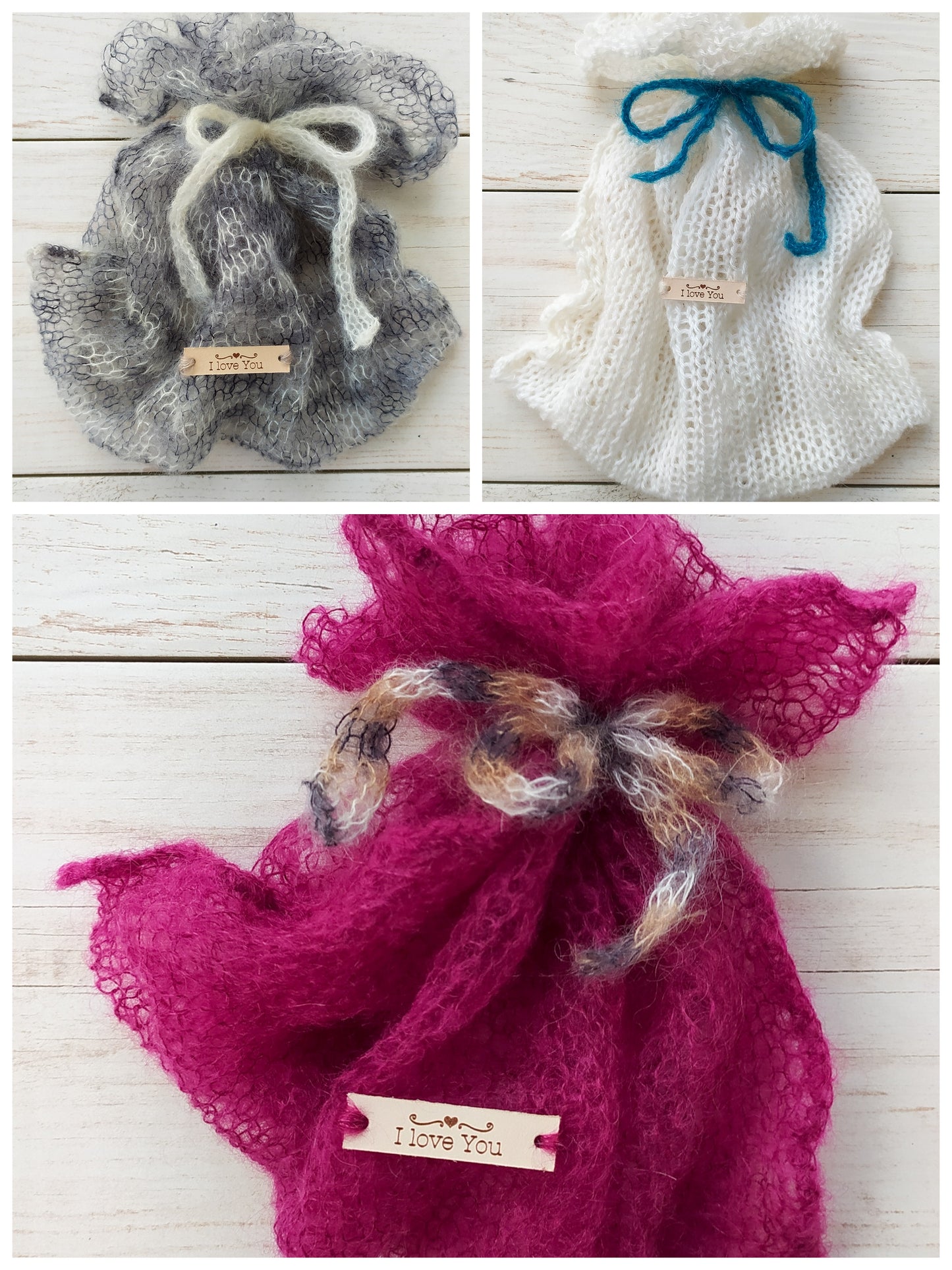 Valentine's Day Gift Bags Handmade From Mohair For Wrapping Gifts Light-weight Variety of Colors