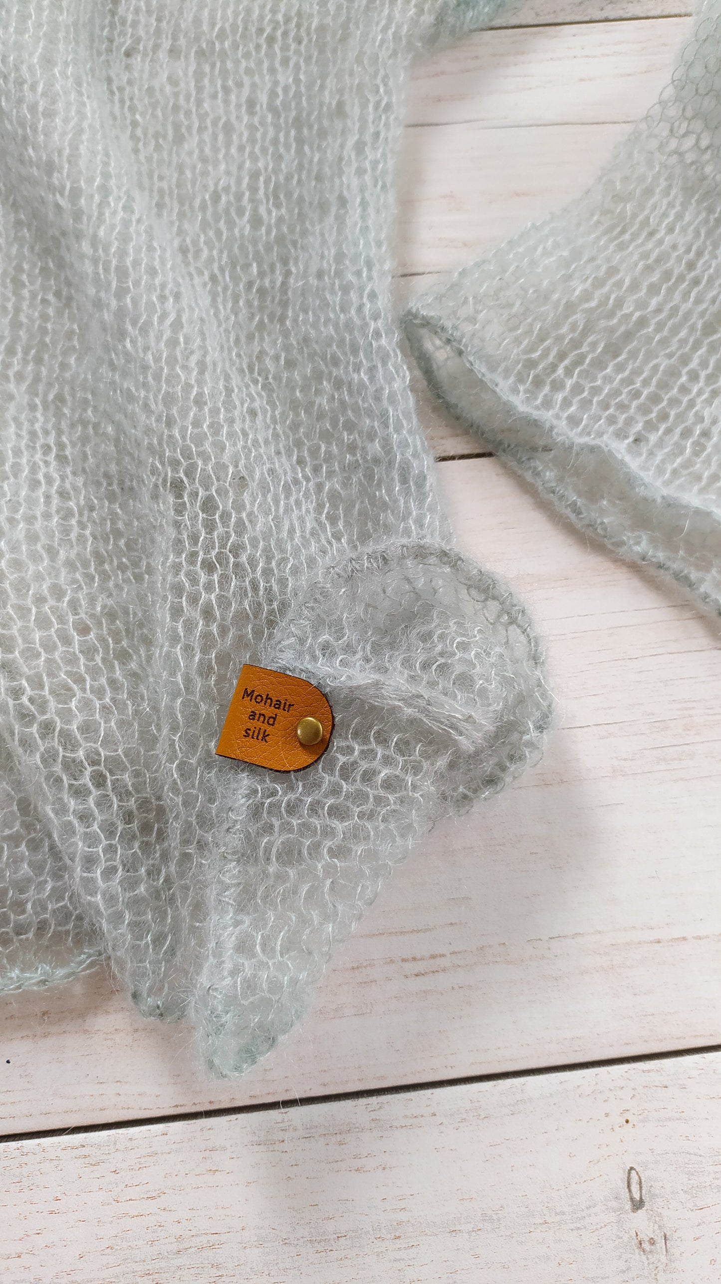 Mohair Silk Knit Sweater: Lightweight Mint Green, Handmade