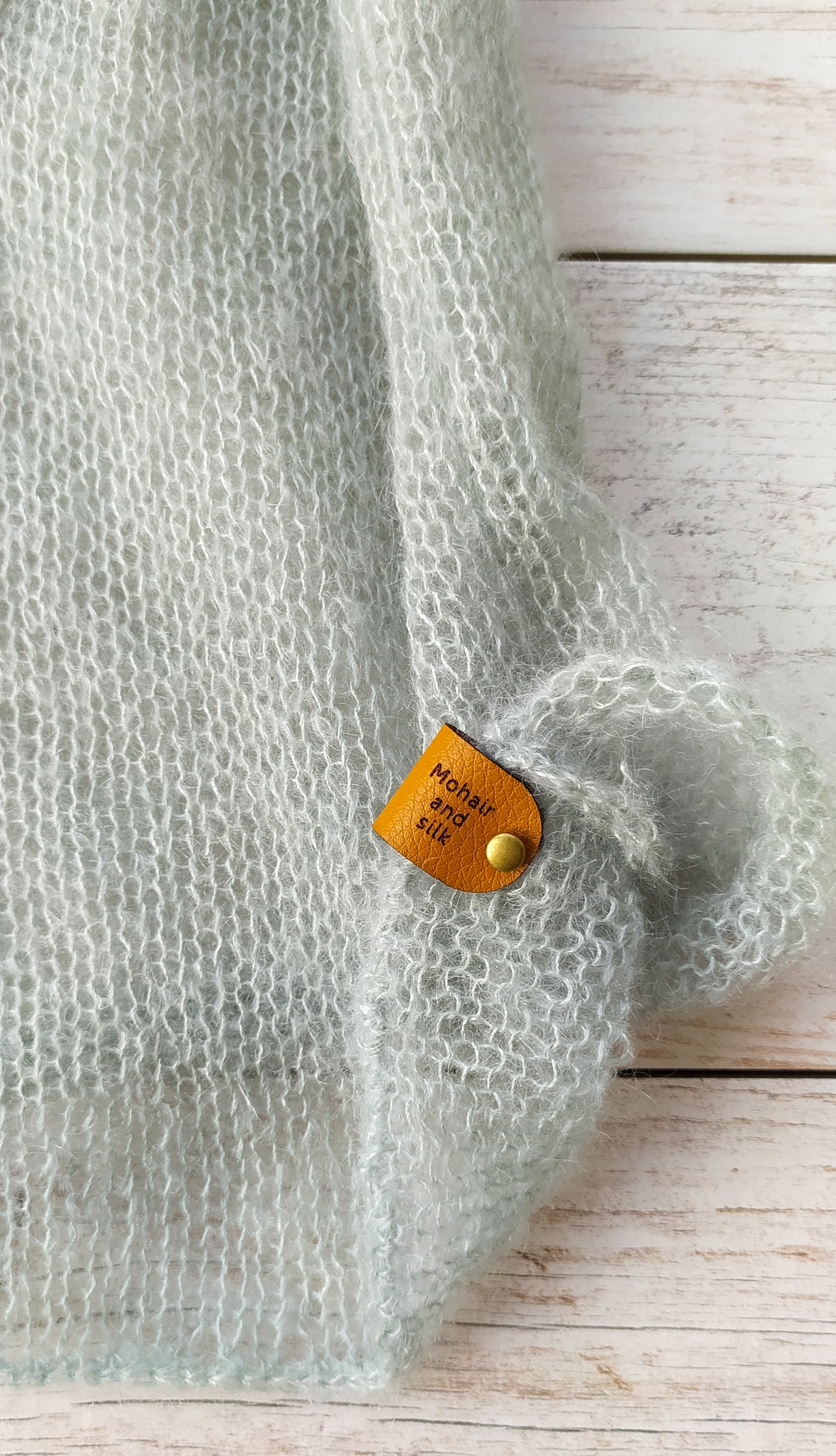 Exceptionally Lightweight And Soft Mint Green Tie Side Mohair Cardigan