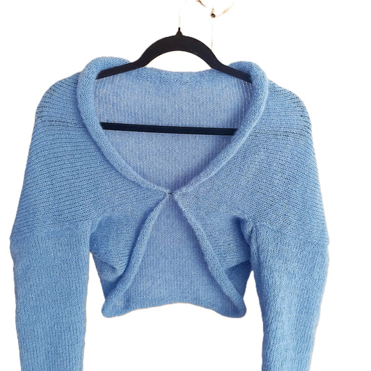 Alpaca Silk Shrug: Soft Knit Bolero, S Size, Opaque Knit – Not See-Through