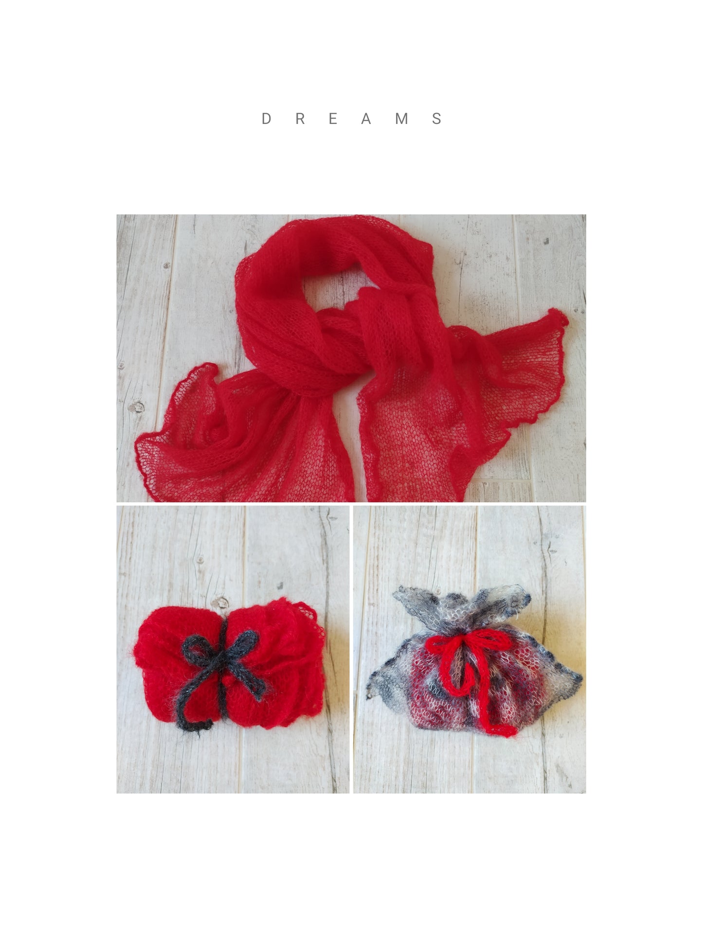 Red Mohair Shawl/Wrap