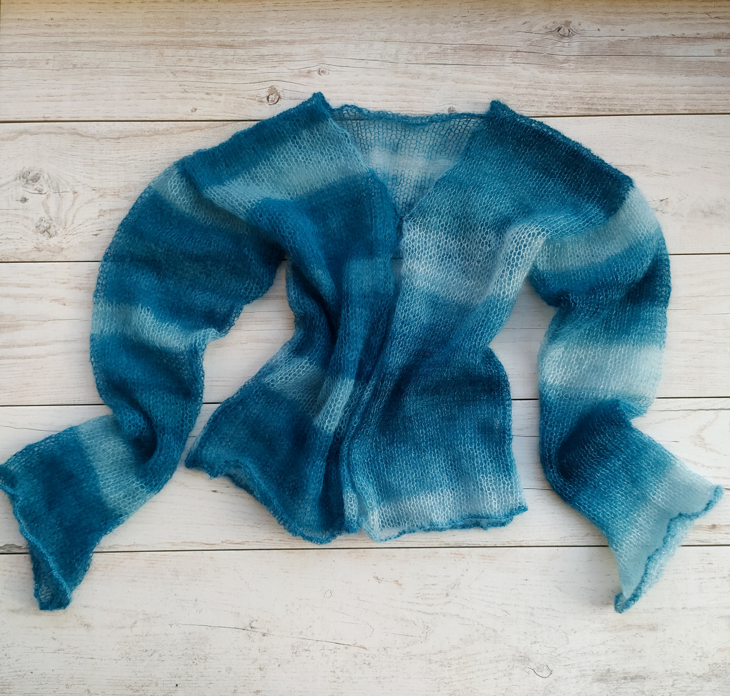 Transparent Lightweight Soft Mohair and Silk Cardigan: Hook-and-eye closure, XS-S-M size