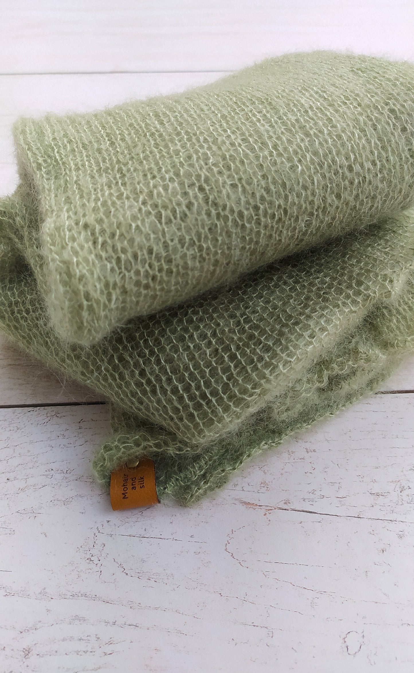 Waisted Mohair&Silk Apple Green Sweater Long Sleeves Lightweight For All Seasons Soft Non-itchy Warm