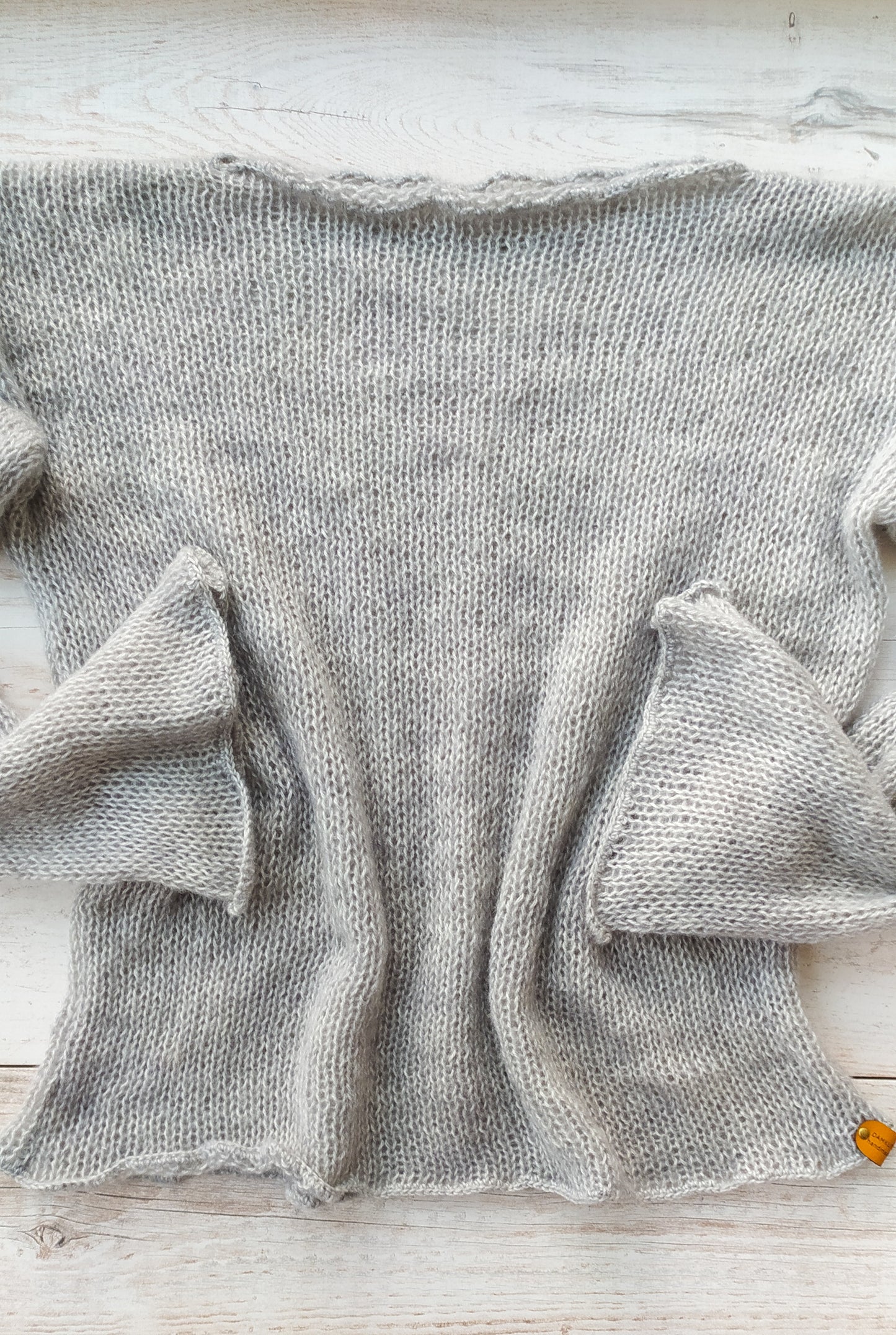 Gray Exceptionally Soft Loose Sweater Warm and Comfortable Pullover Wide Sleeves Non-itchy