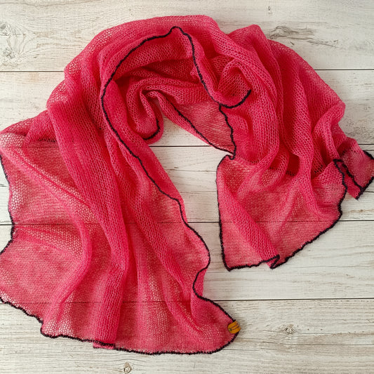 Raspberry Mohair Silk Shawl: Lightweight Elegant Wrap