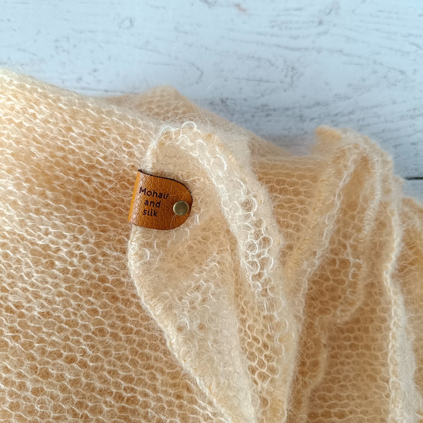 Vanilla Yellow Mohair Silk Sweater: Lightweight Bell Sleeve Knit Top XS-S-M