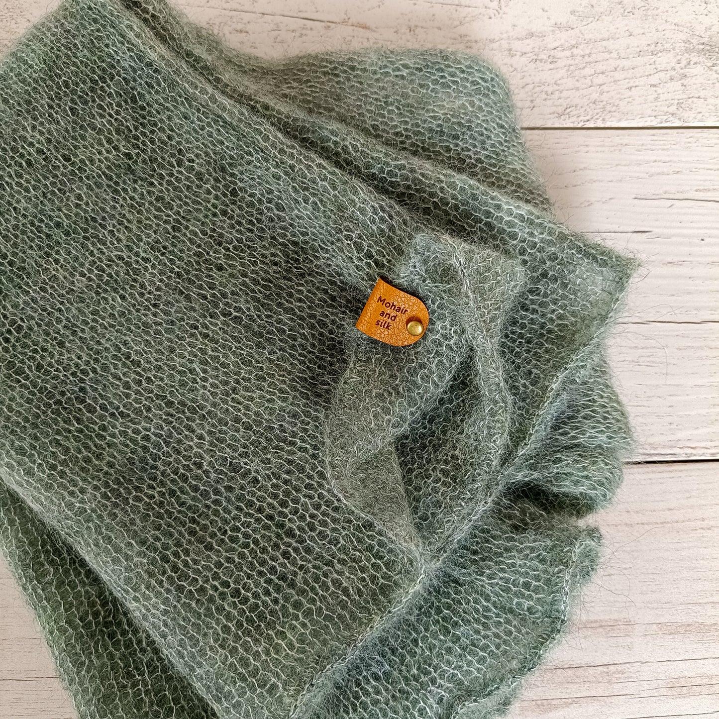 Sage Green S-M Fitted Mohair&Silk Sweater Lightweight For All Seasons Soft Non-itchy Warm Yarn Breathable Safe for Skin and Environment