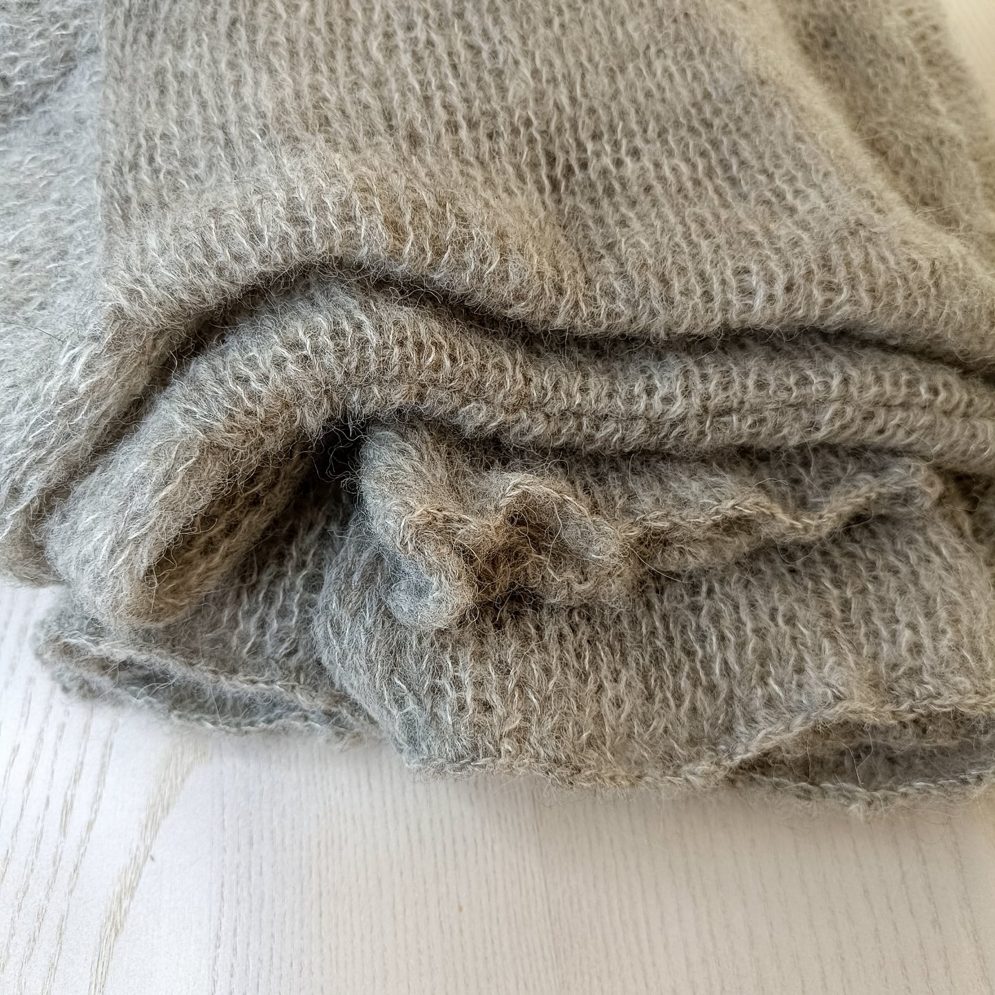 Alpaca Silk Knit Cardigan: Gray Lightweight Open Front