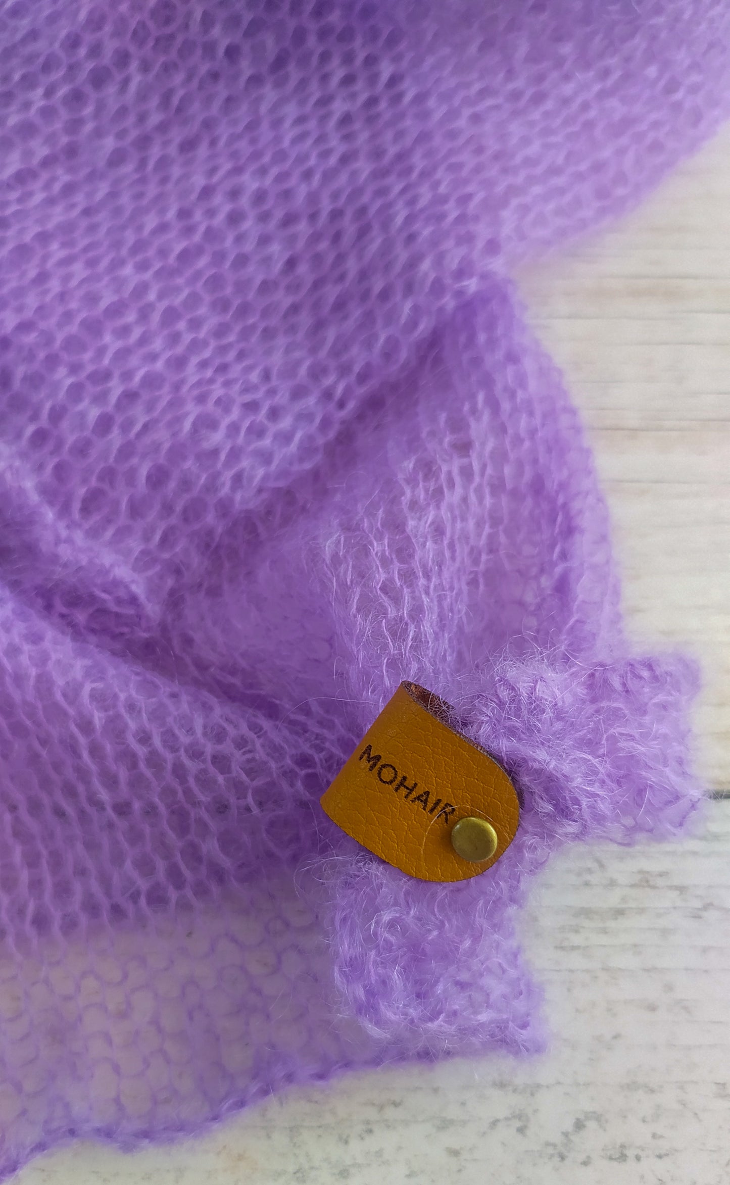 Transparent Lightweight Soft Lavender Purple Mohair Cardigan Exceptionally Long and Wide Sleeves Tie Closure