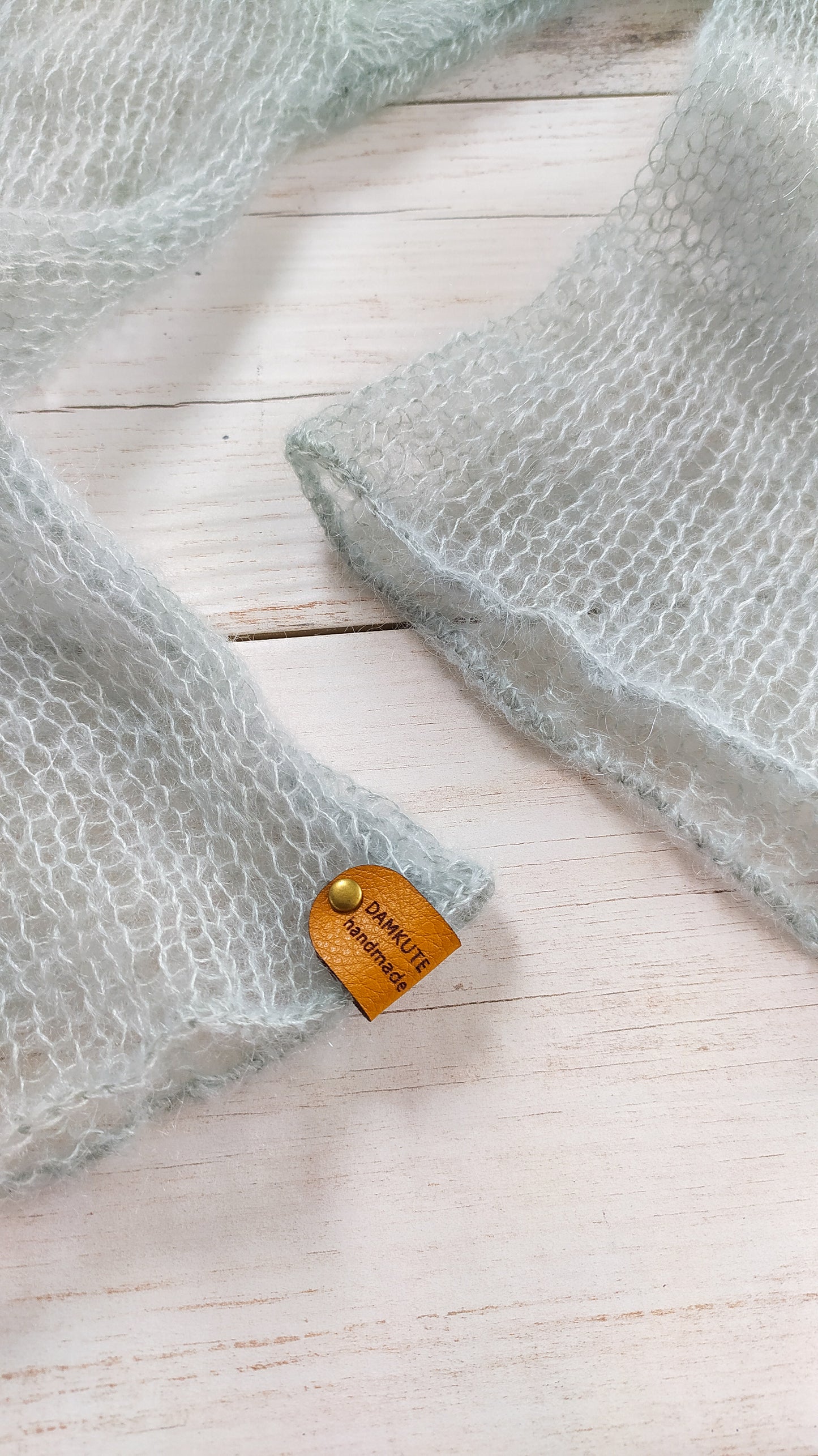 Mohair Silk Knit Sweater: Lightweight Mint Green, Handmade