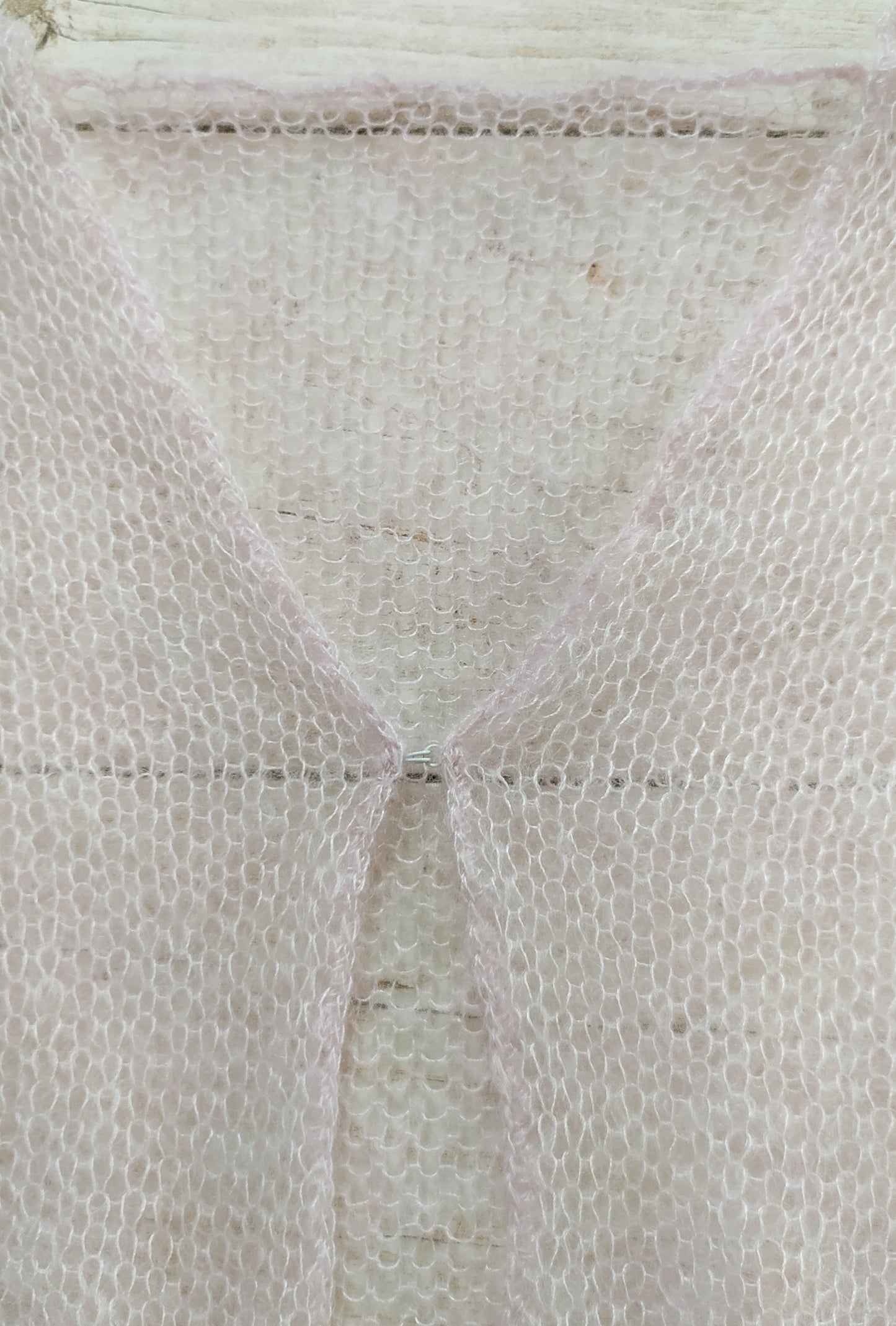 Pearl Pink Mohair&Silk Cardigan Transparent easy Hook and eye closure size S-M
