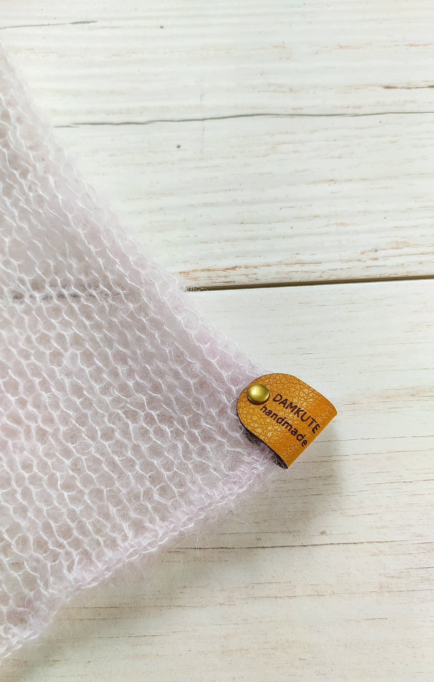 Pearl Pink Mohair&Silk Cardigan Transparent easy Hook and eye closure size S-M