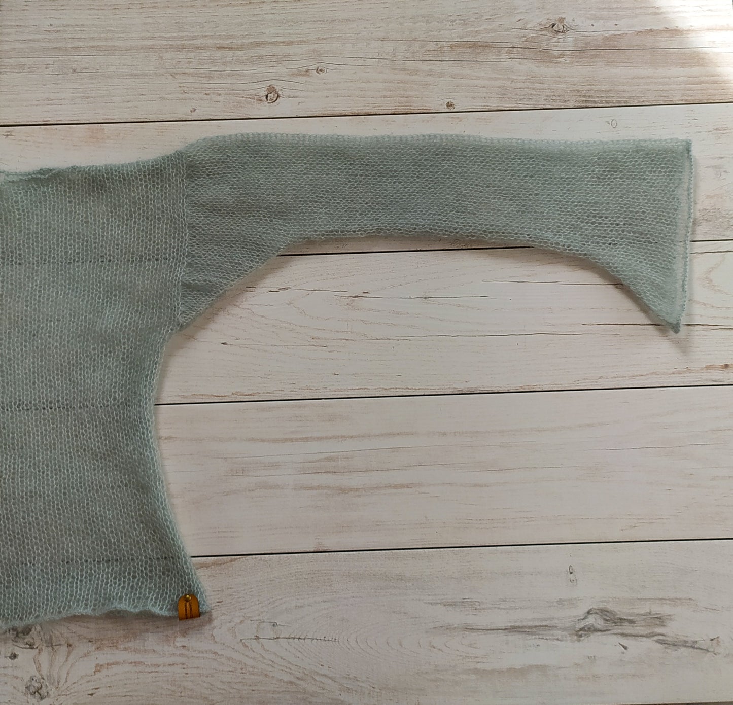 Mohair Silk Knit Sweater: Lightweight Mint Green, Handmade