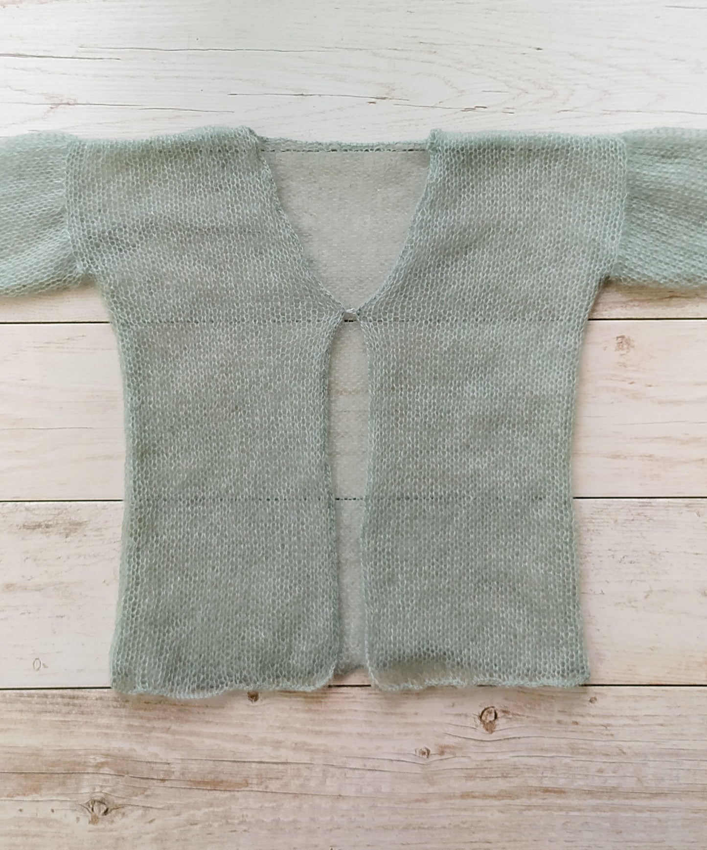 Mint Green Mohair Silk Cardigan: Lightweight Knit Sweater XS-S-M
