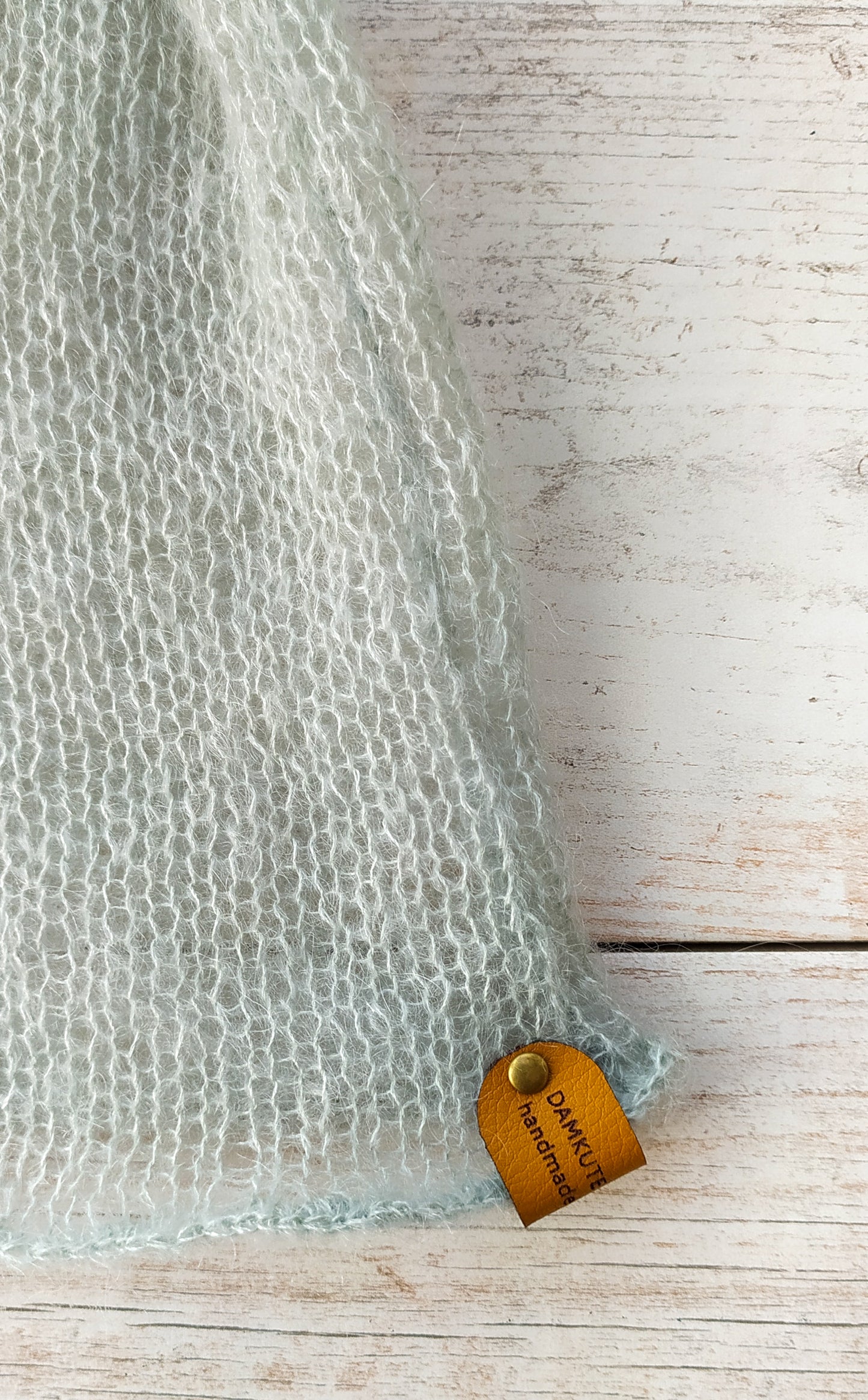 Exceptionally Lightweight And Soft Mint Green Tie Side Mohair Cardigan