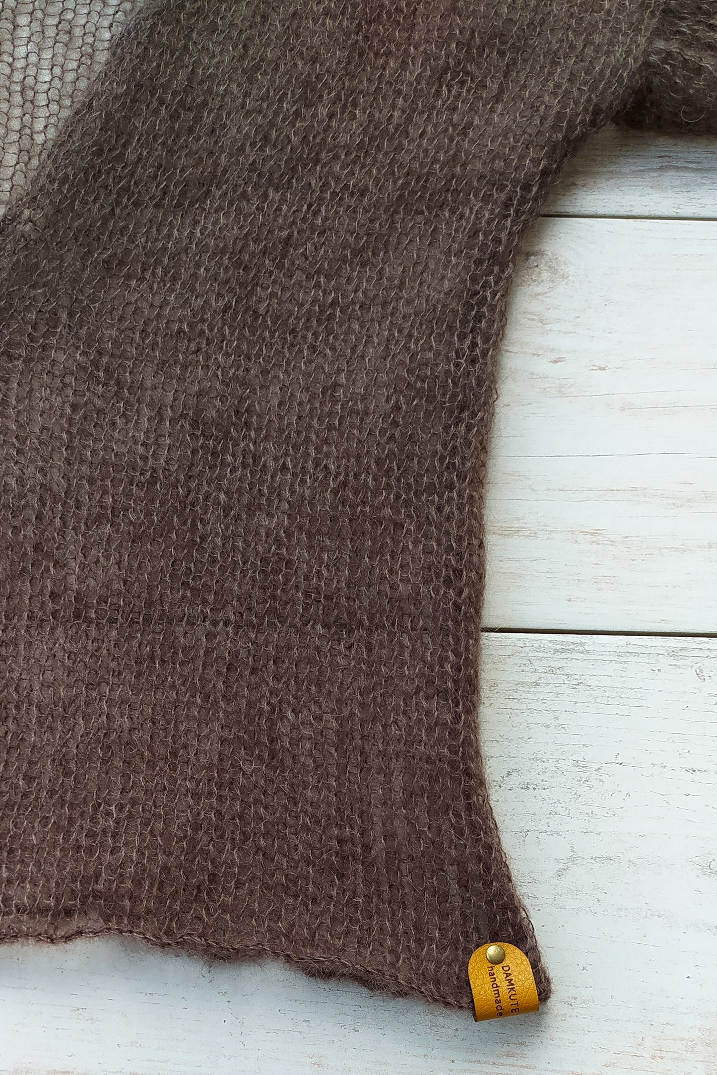 Brown Lightweight Mohair&Silk Cardigan Transparent easy Hook and eye closure size S-M Soft