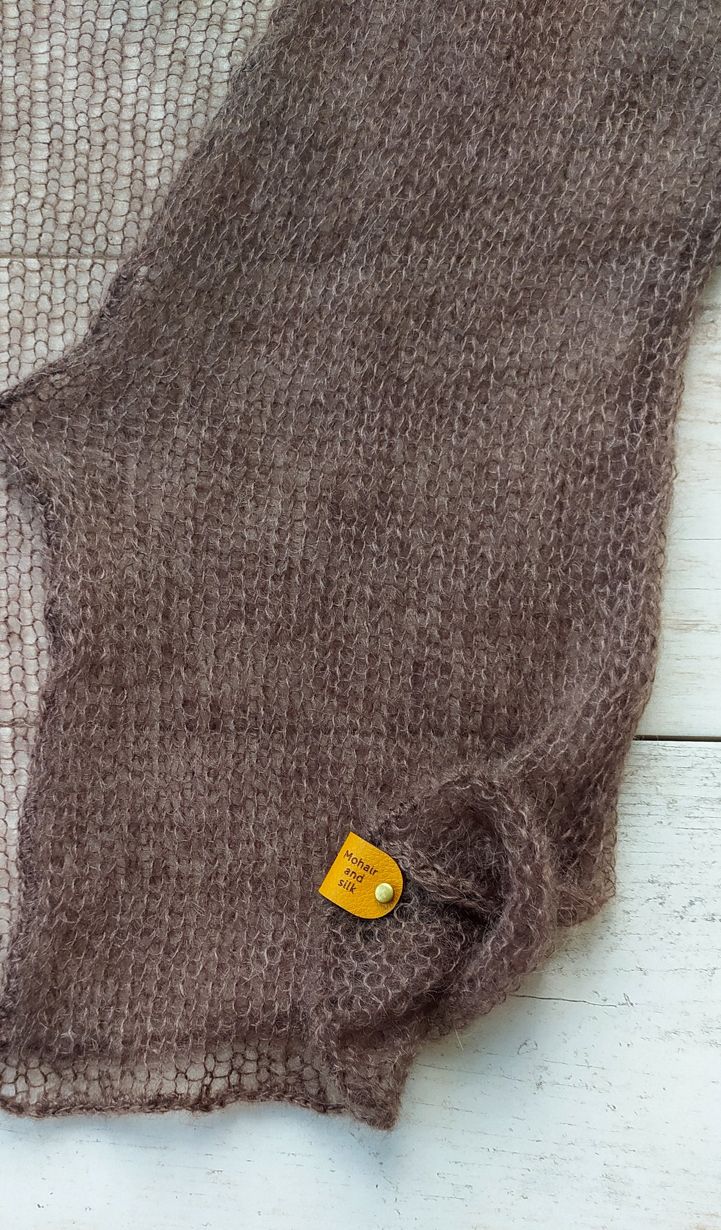 Brown Lightweight Mohair&Silk Cardigan Transparent easy Hook and eye closure size S-M Soft
