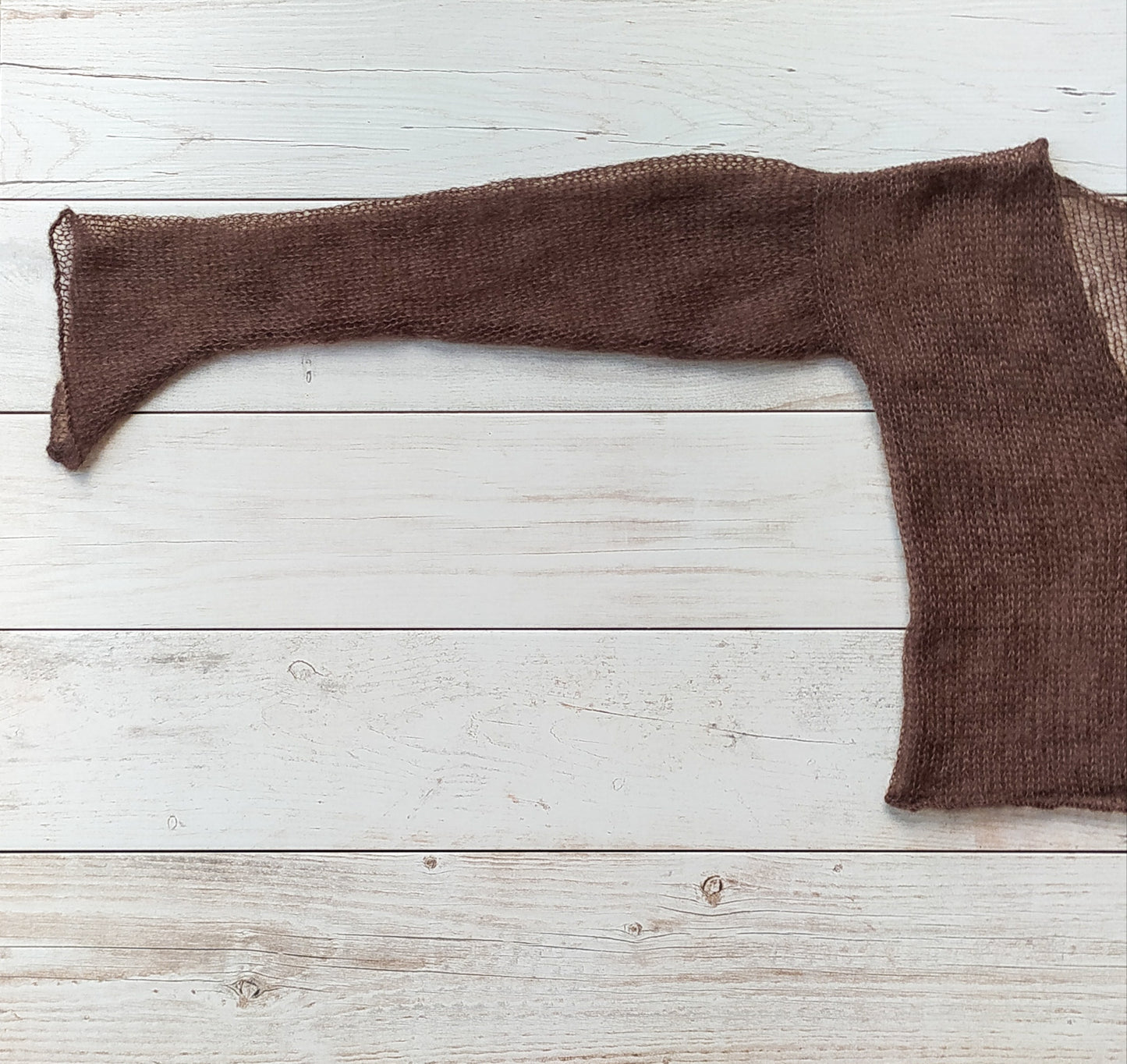 Brown Lightweight Mohair&Silk Cardigan Transparent easy Hook and eye closure size S-M Soft