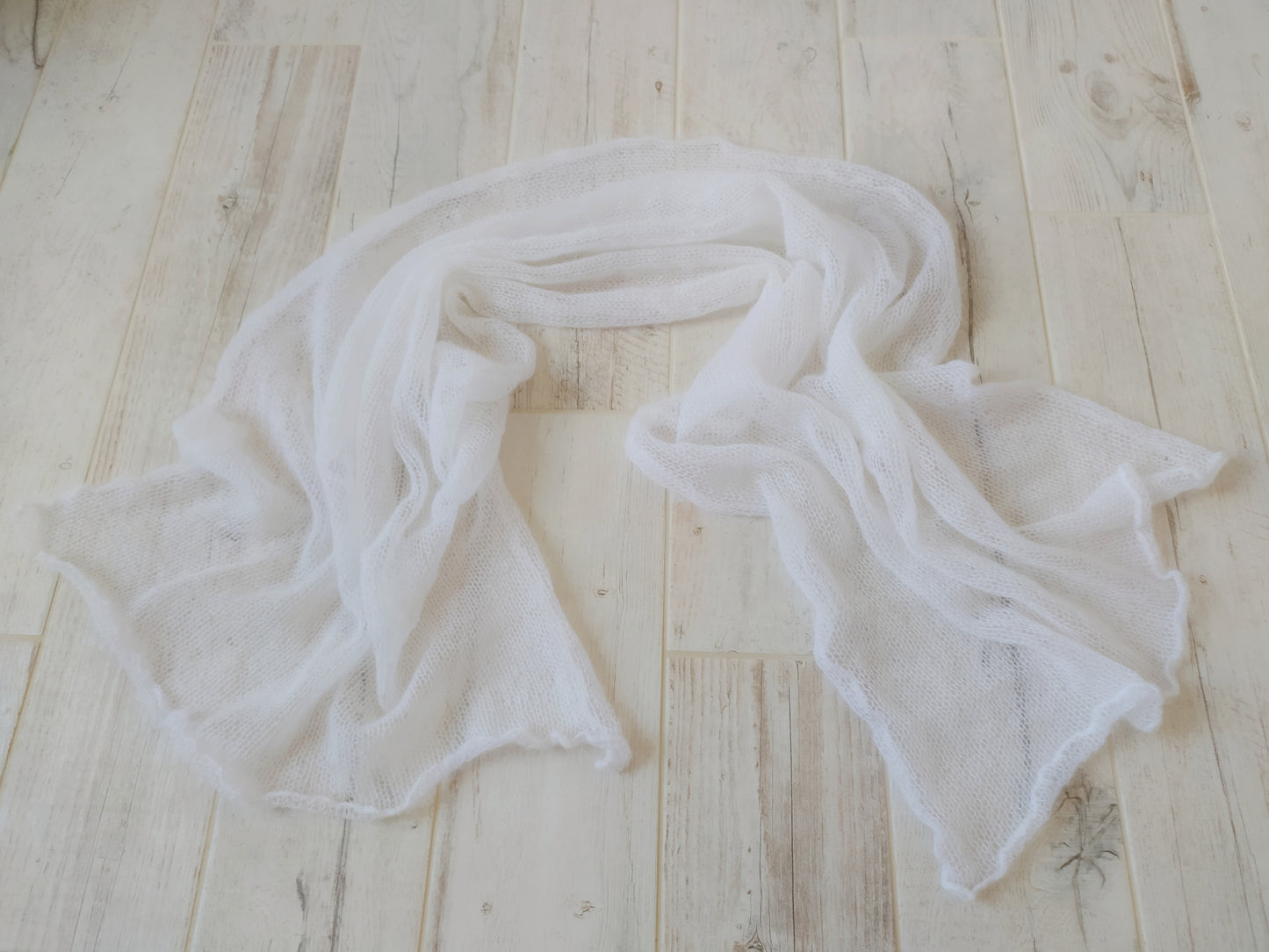 Made To Order Off White Shawl:  Soft Wrap From Mohair and Silk Yarn