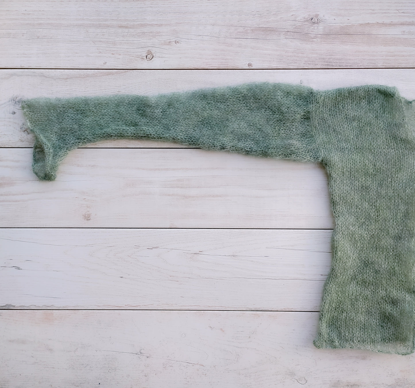 Made To Order Sage Green Mohair Silk Cardigan: Lightweight Knit Shrug, XS-S-M