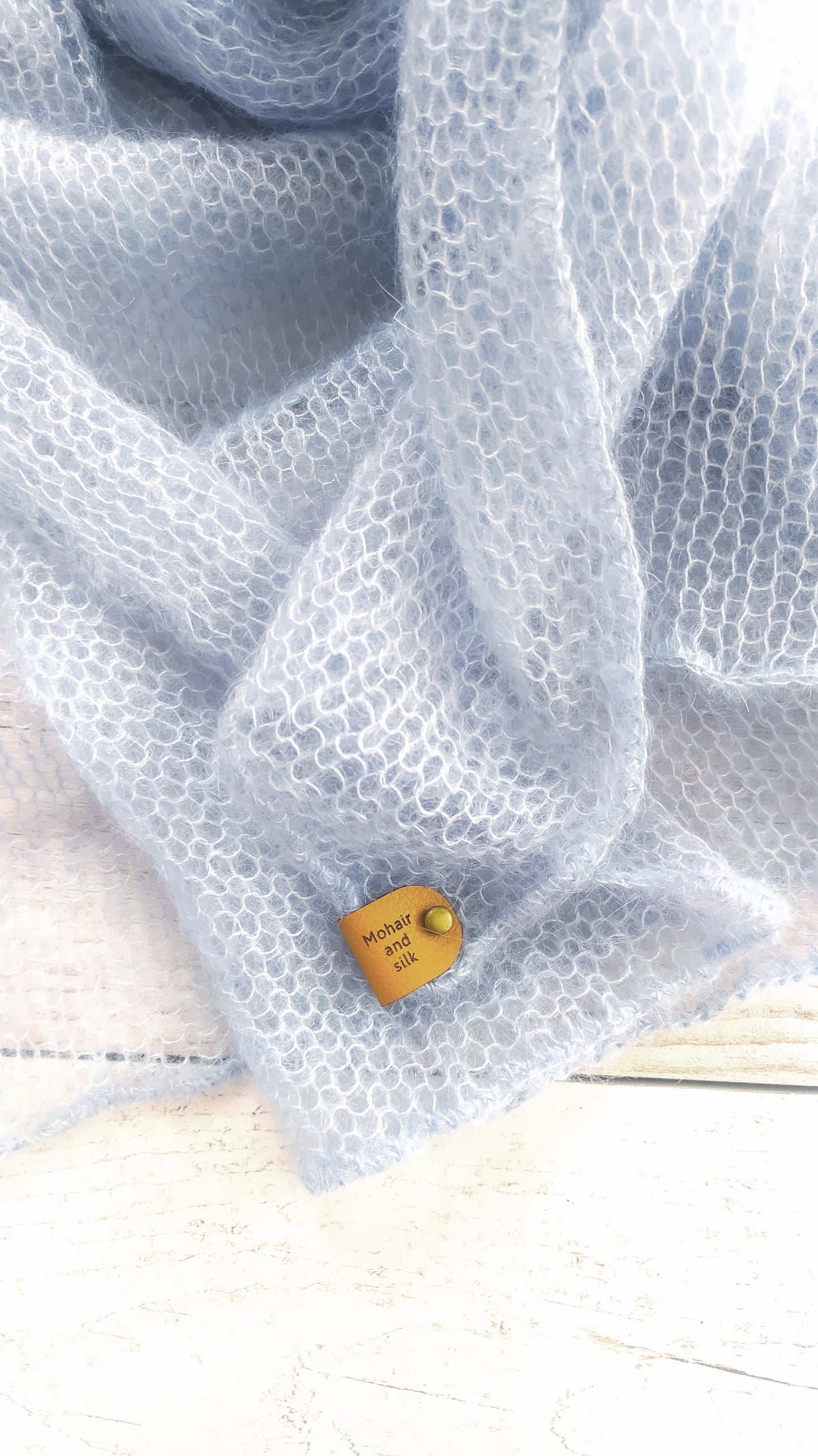 Light Sky Blue Mohair Silk Shawl: Lightweight Elegant Wrap