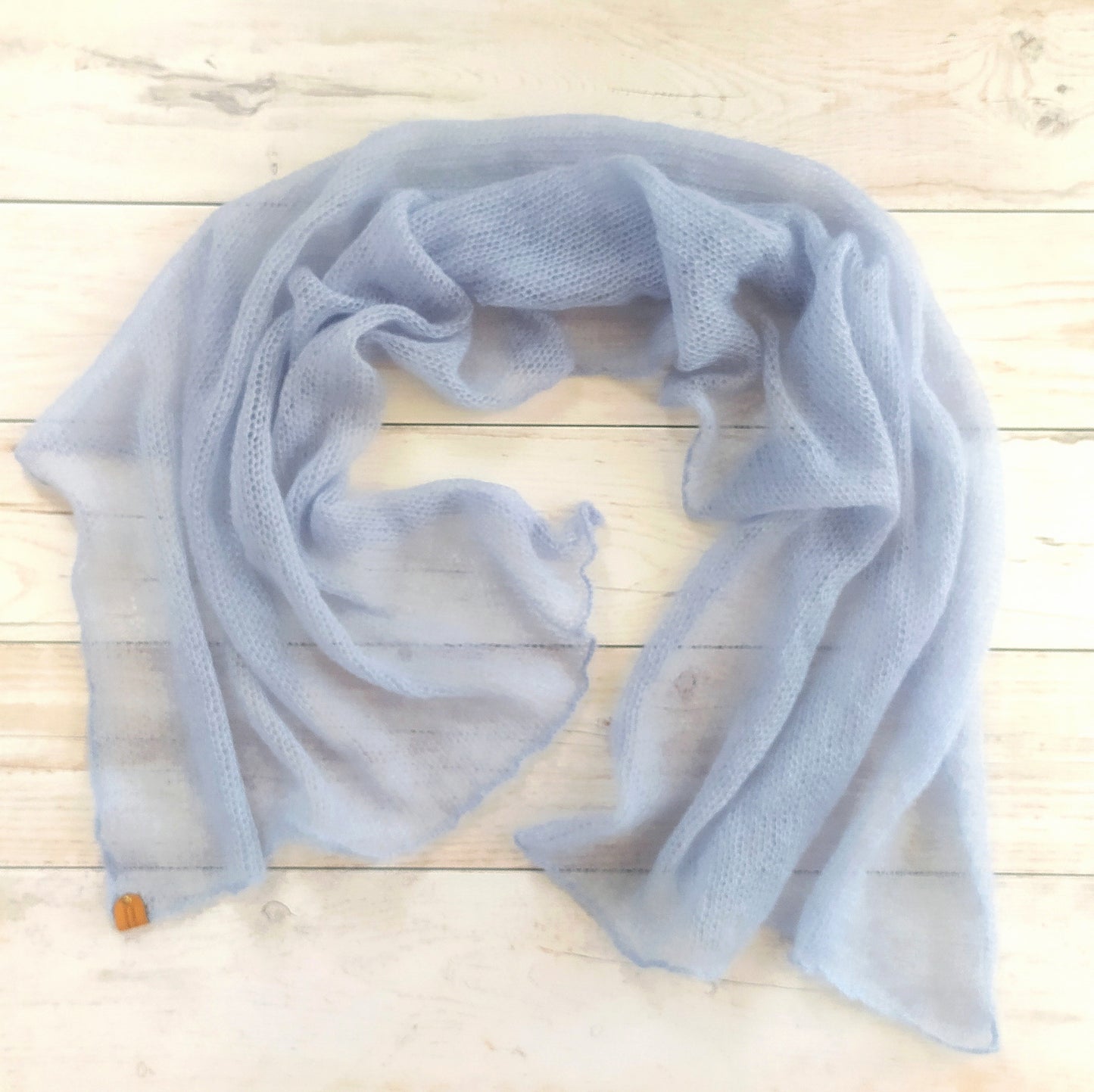 Light Sky Blue Mohair Silk Shawl: Lightweight Elegant Wrap