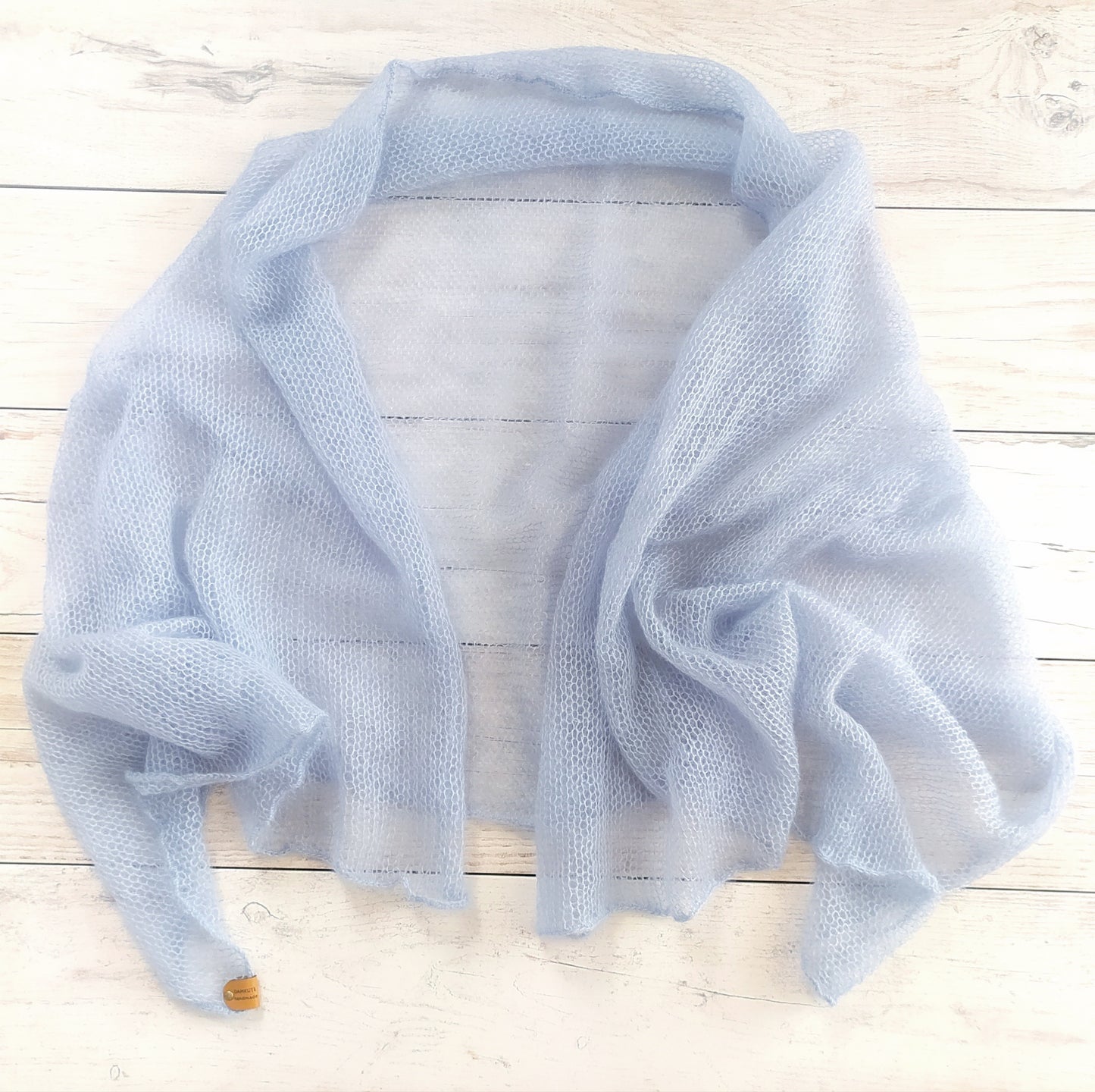 Light Sky Blue Mohair Silk Shawl: Lightweight Elegant Wrap