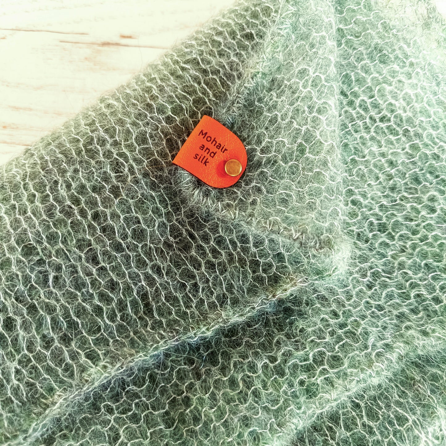 Sage Green Mohair Silk Shawl: Lightweight Elegant Wrap