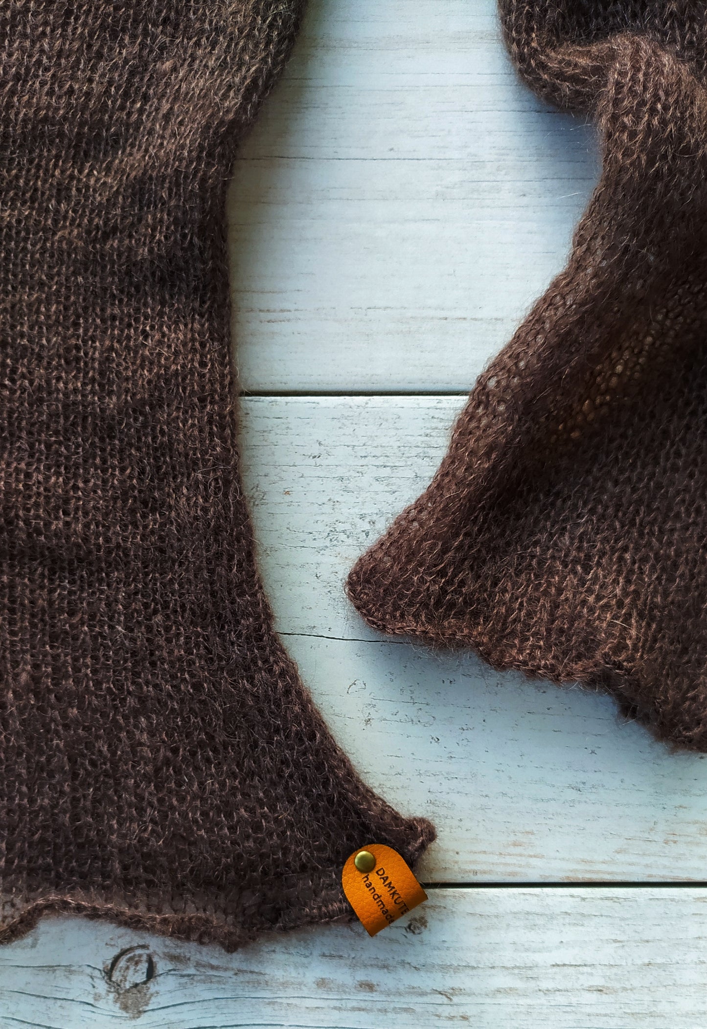 Made To Order Dark Brown Mohair Silk Sweater: Fitted Lightweight Knit Top