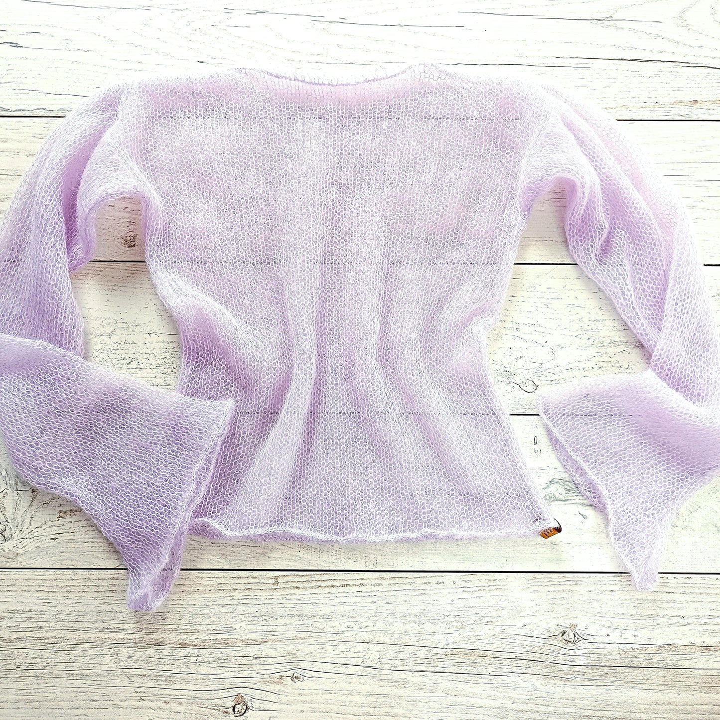 Made to Order Light Lavender Mohair Silk Sweater: Bell Sleeves