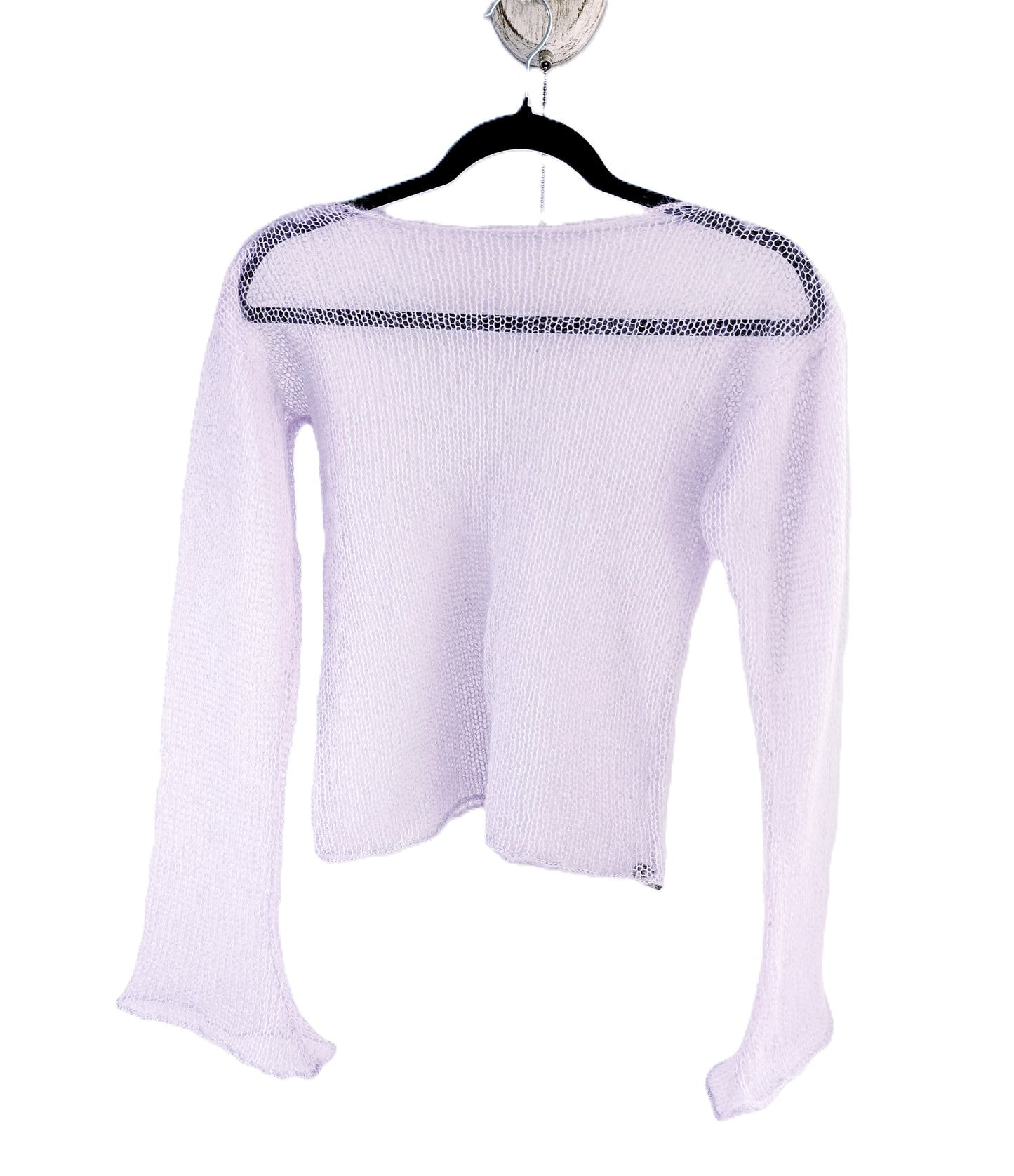 Made to Order Light Lavender Mohair Silk Sweater: Bell Sleeves