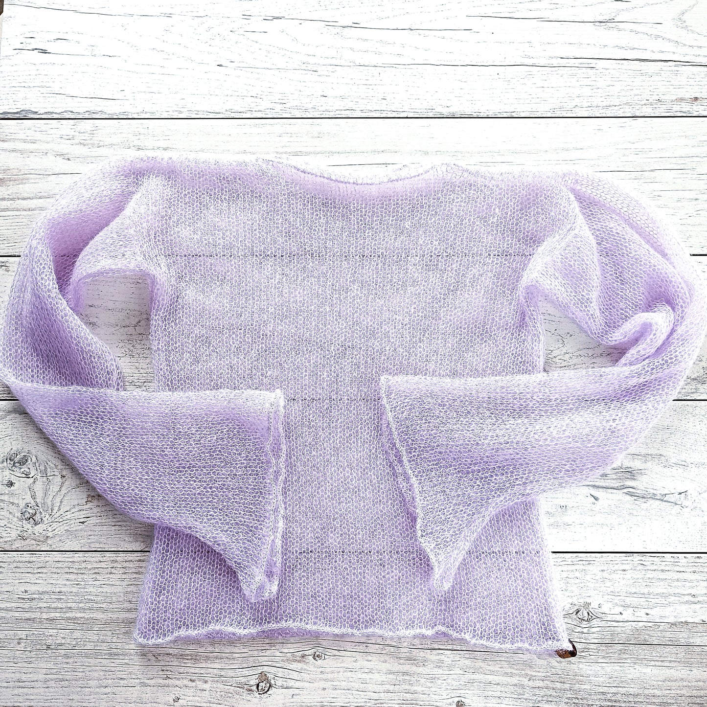 Made to Order Light Lavender Mohair Silk Sweater: Bell Sleeves