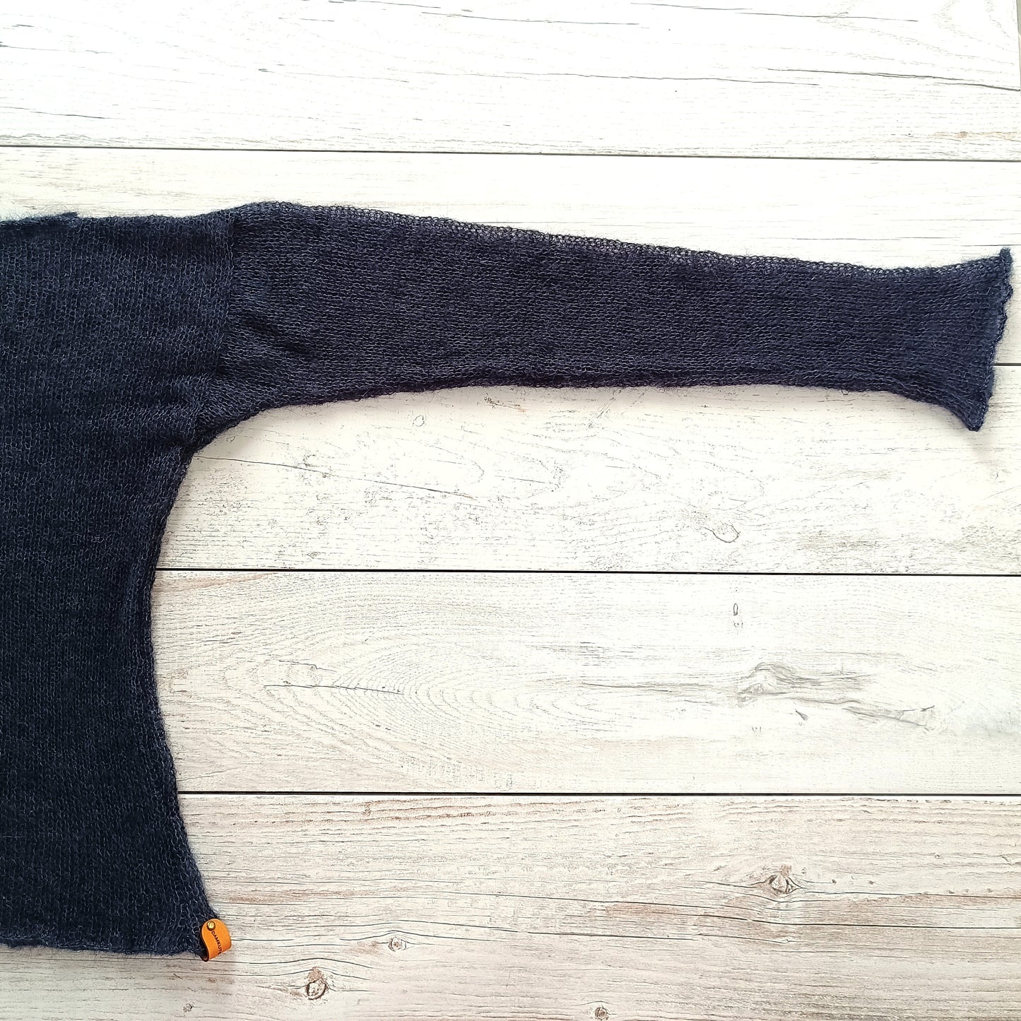 Black Mohair Silk Sweater: Fitted Lightweight Knit Top S M L XL