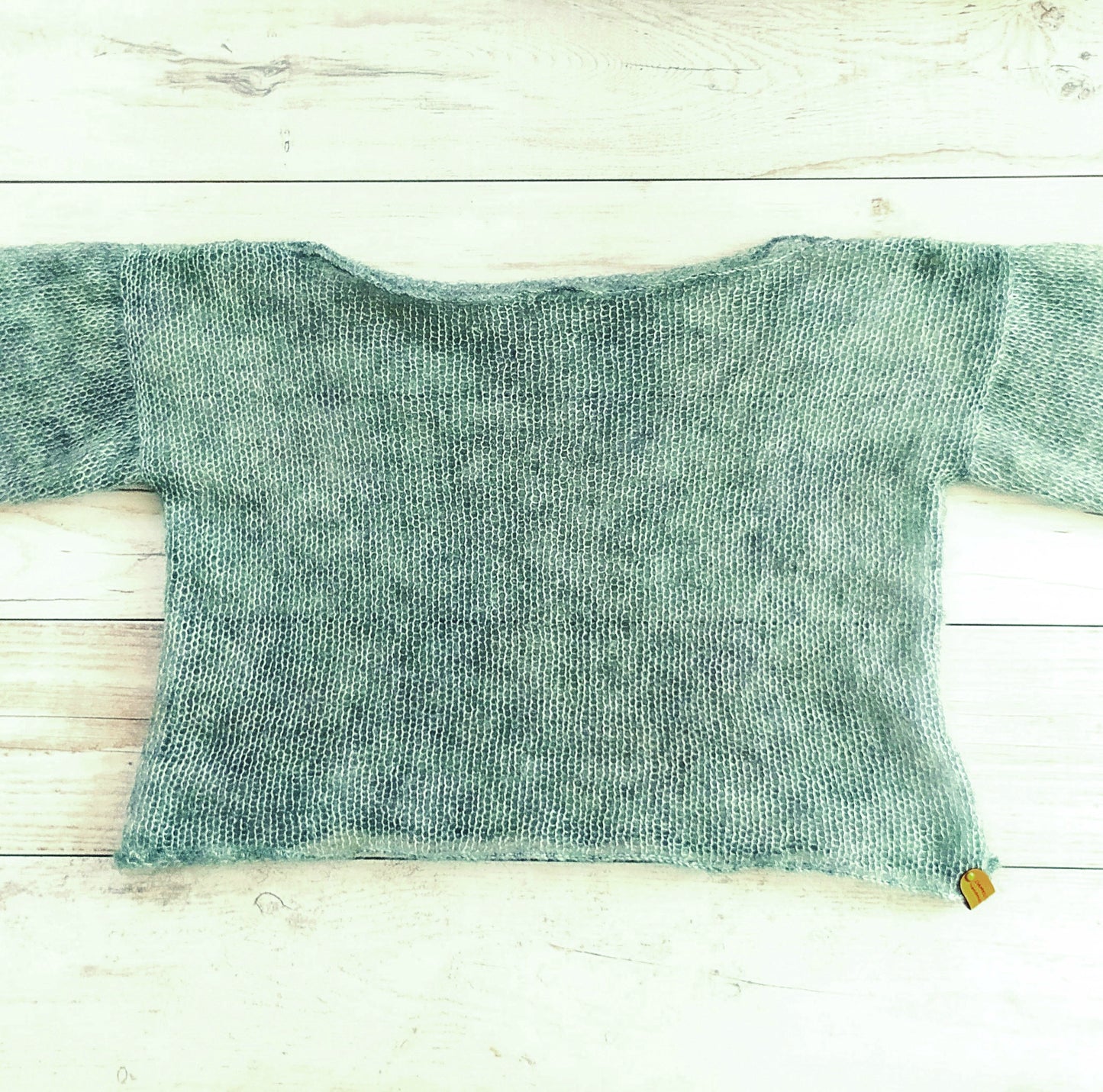 Sage Green Mohair Silk Sweater: Lightweight Bell Sleeve Top