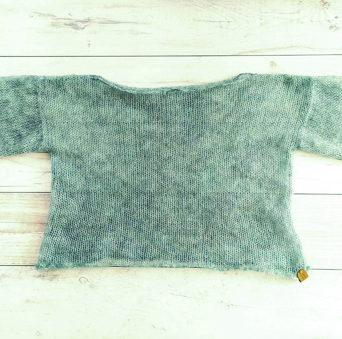 Short Mohair Silk Sweater with Bell Sleeves