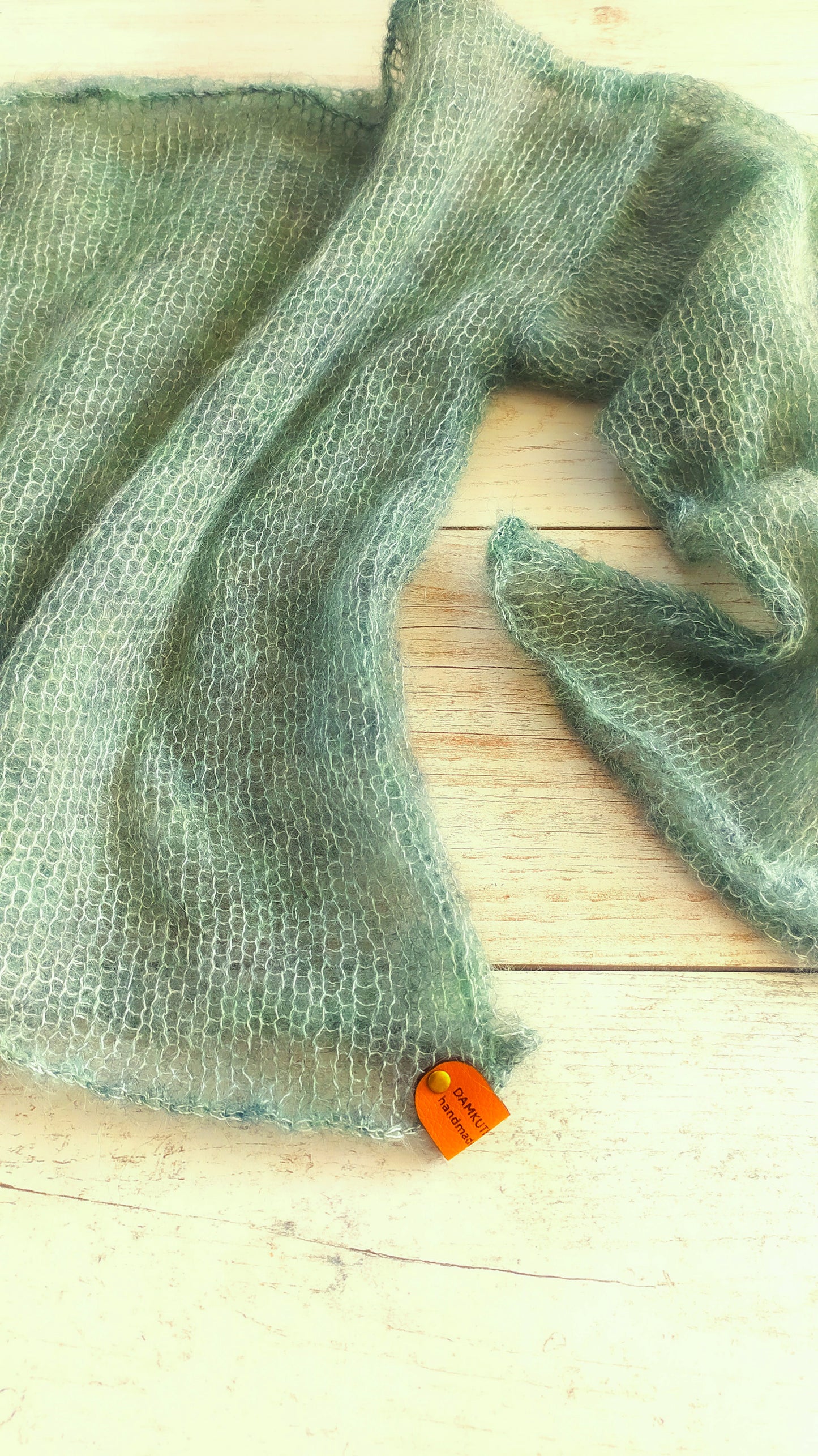 Sage Green Mohair Silk Sweater: Lightweight Bell Sleeve Top