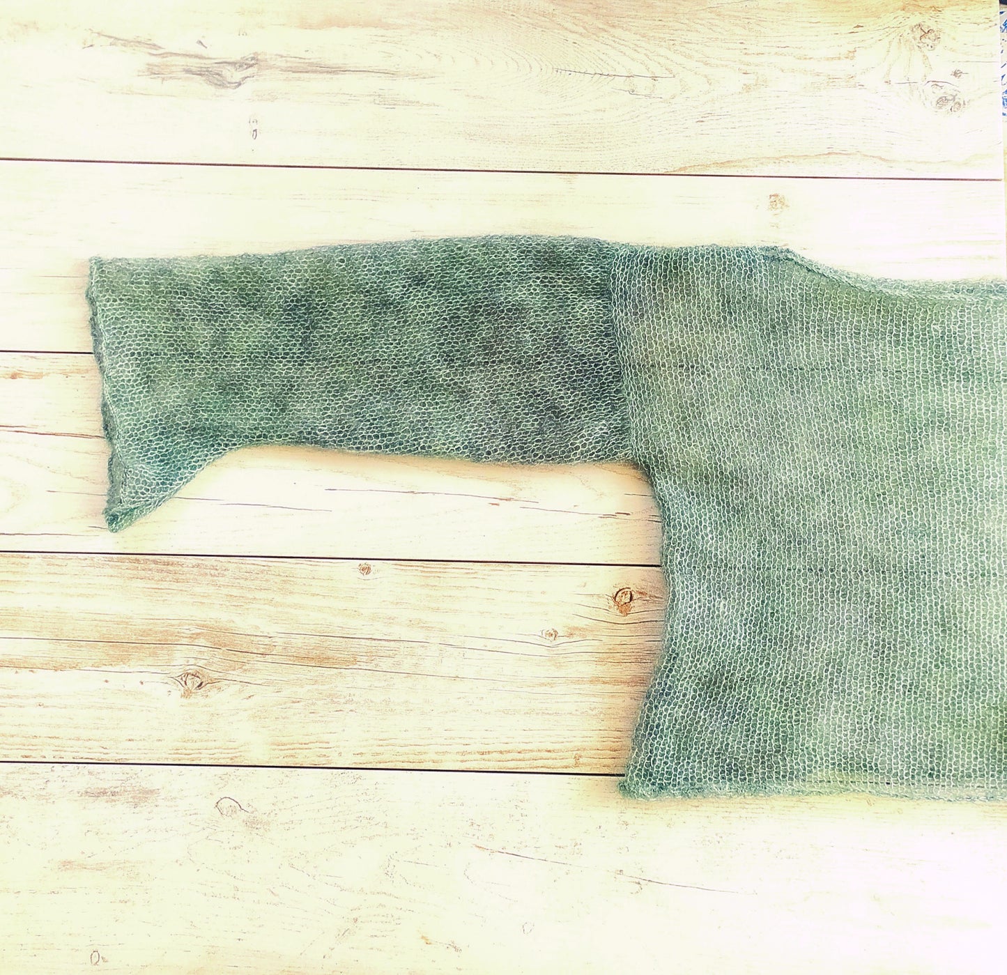 Sage Green Mohair Silk Sweater: Lightweight Bell Sleeve Top