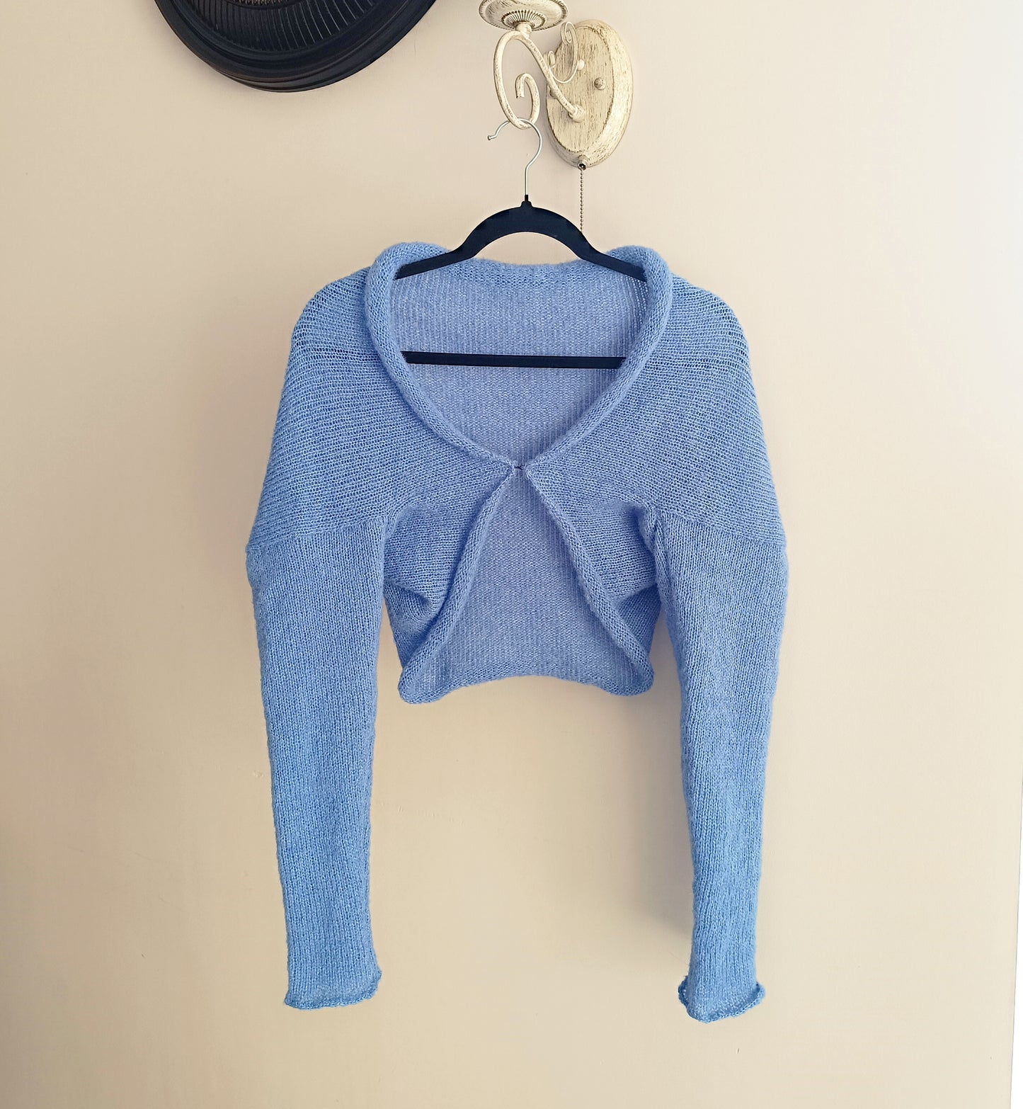 Alpaca Silk Shrug: Soft Knit Bolero, S Size, Opaque Knit – Not See-Through