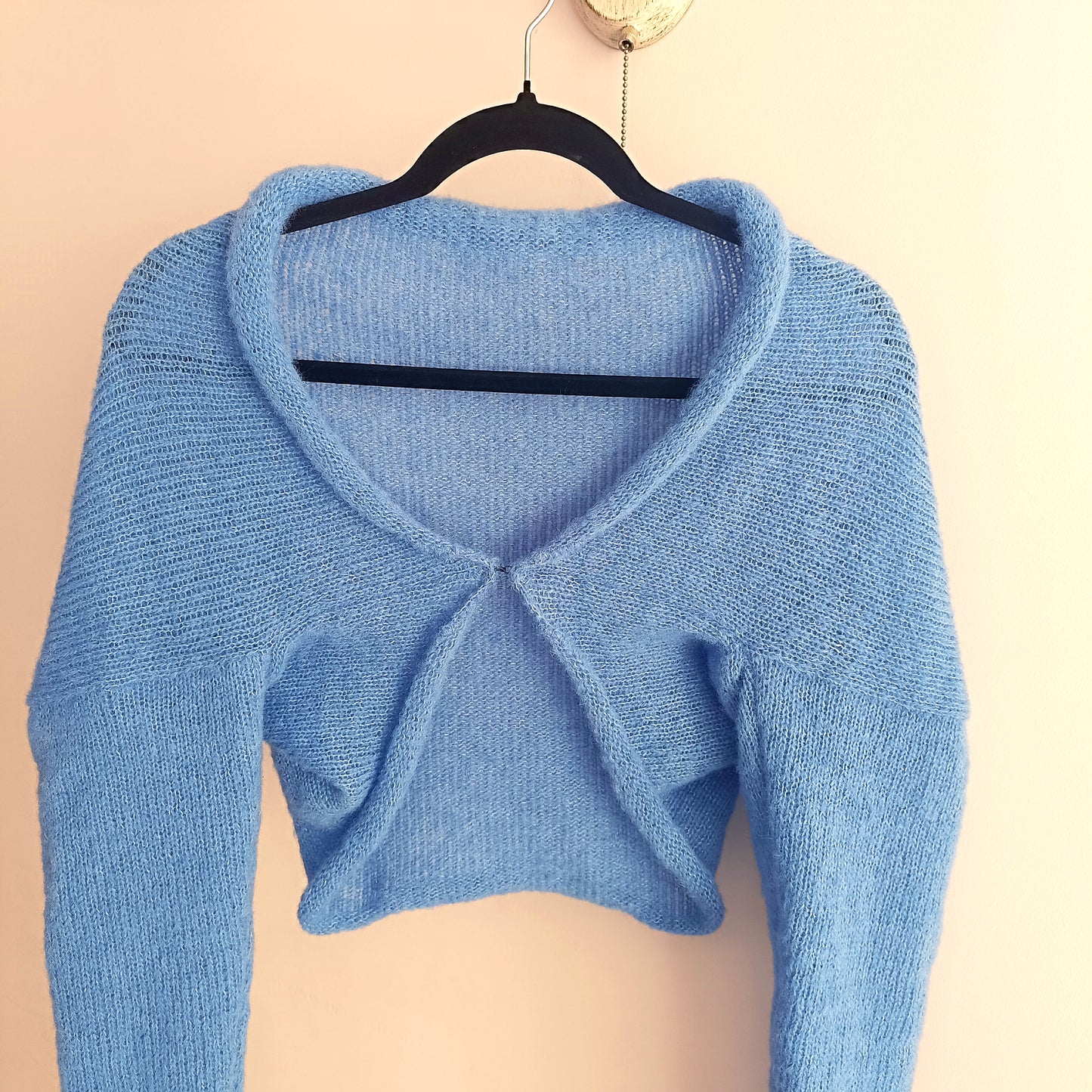 Alpaca Silk Shrug: Soft Knit Bolero, S Size, Opaque Knit – Not See-Through