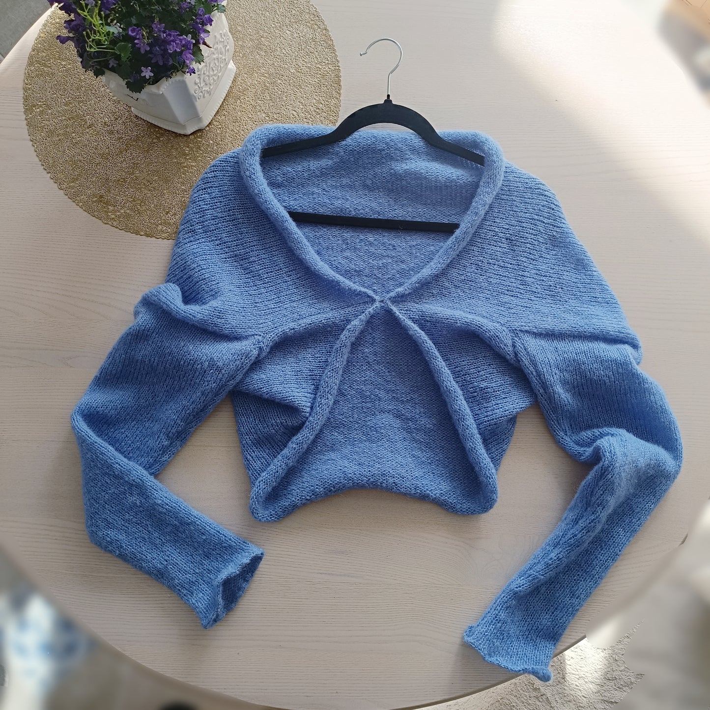 Alpaca Silk Shrug: Soft Knit Bolero, S Size, Opaque Knit – Not See-Through