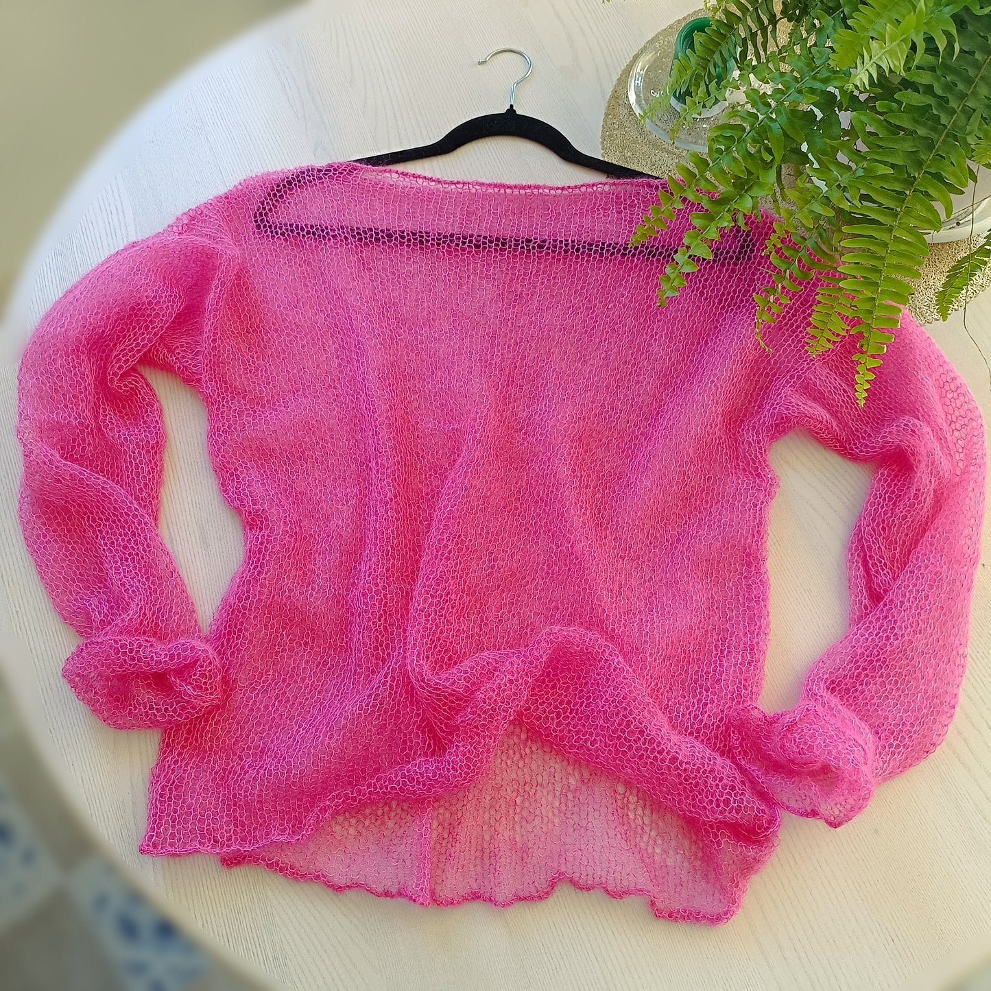 Mohair and Silk Sweater: Lightweight Sheer Knit Top
