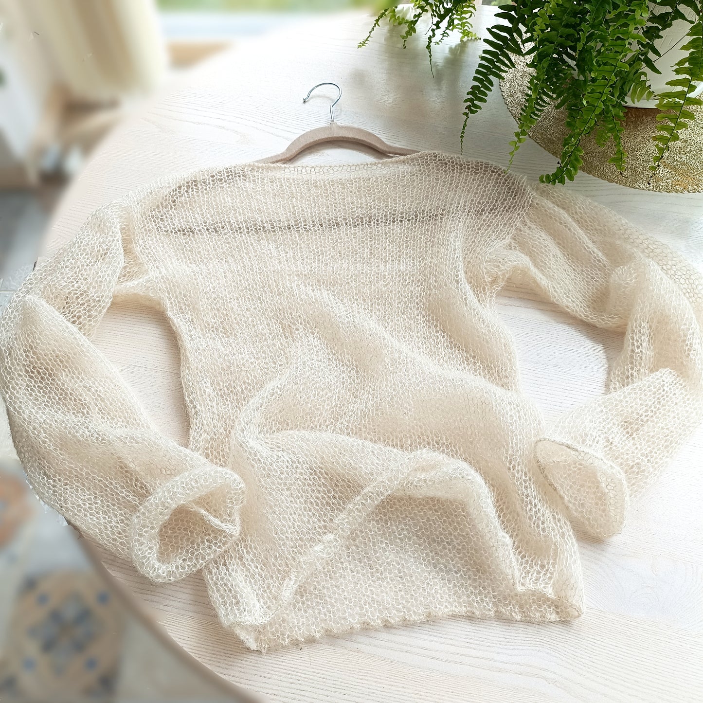 Mohair and Silk Sweater: Lightweight Sheer Knit Top