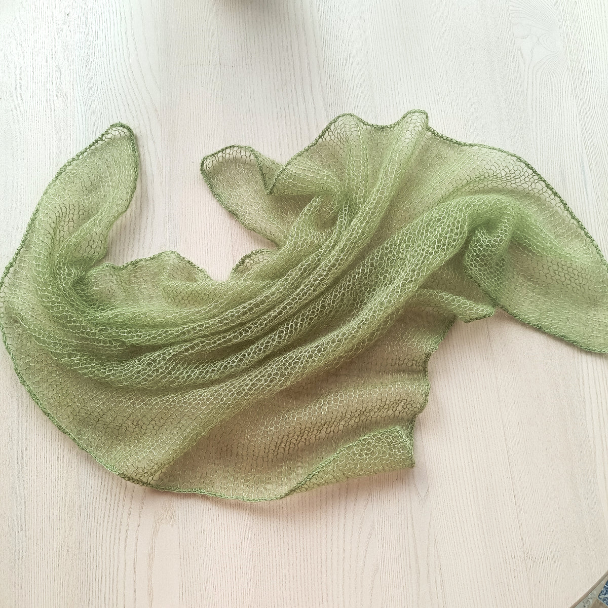 Mohair and Silk Open-Knit Square Bandana Scarf