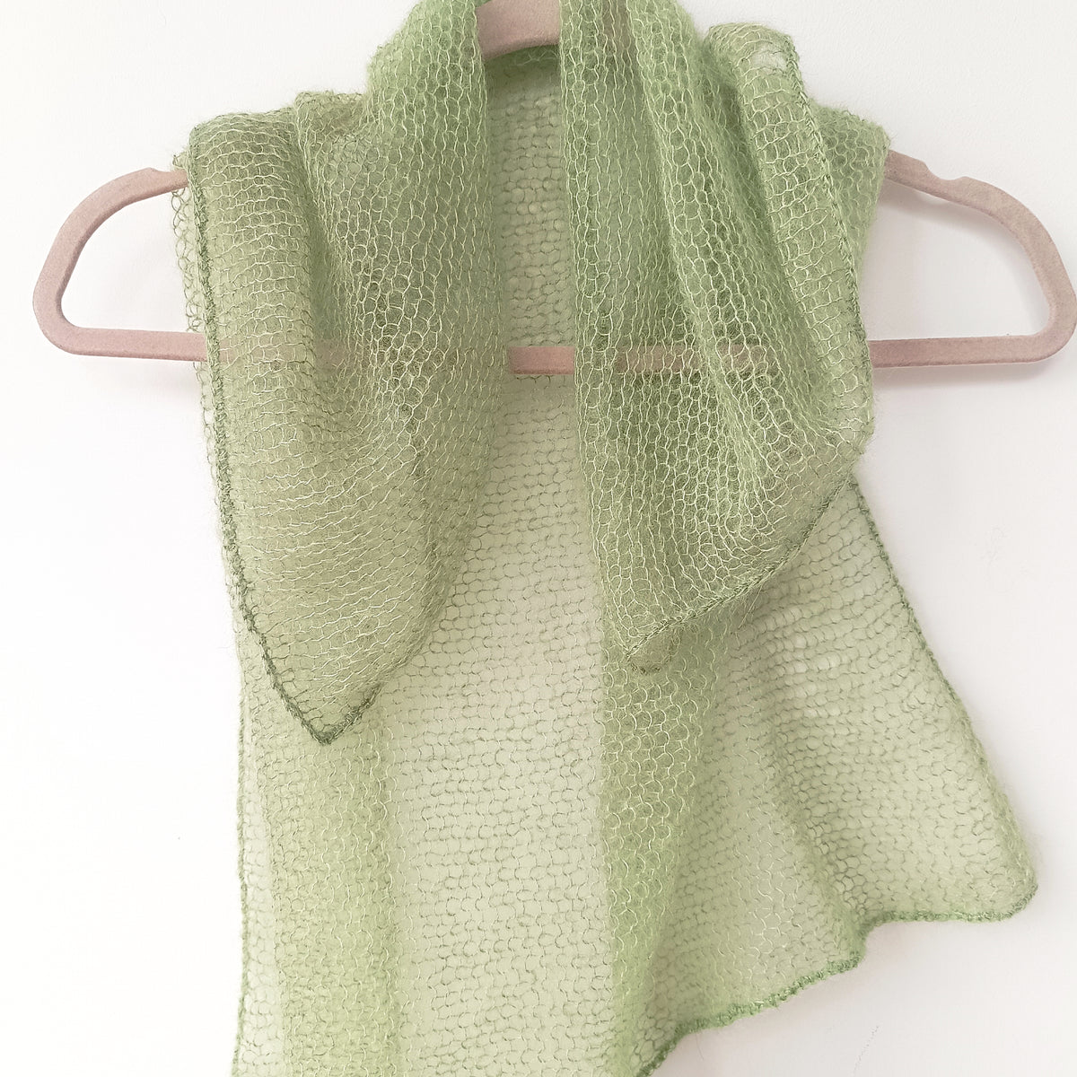 Mohair and Silk Open-Knit Square Bandana Scarf