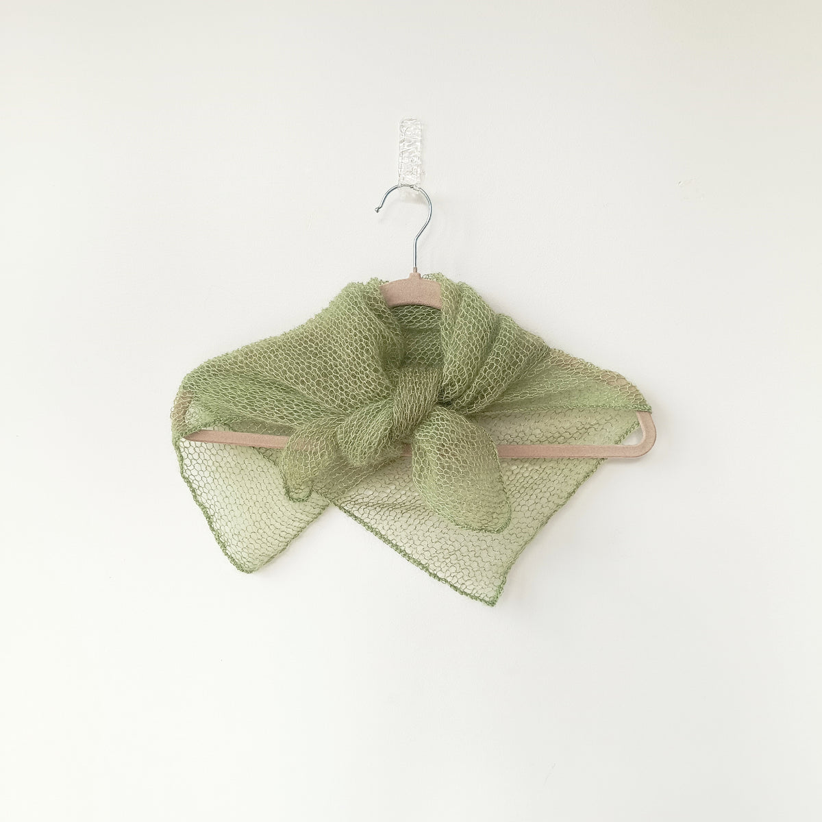 Mohair and Silk Open-Knit Square Bandana Scarf