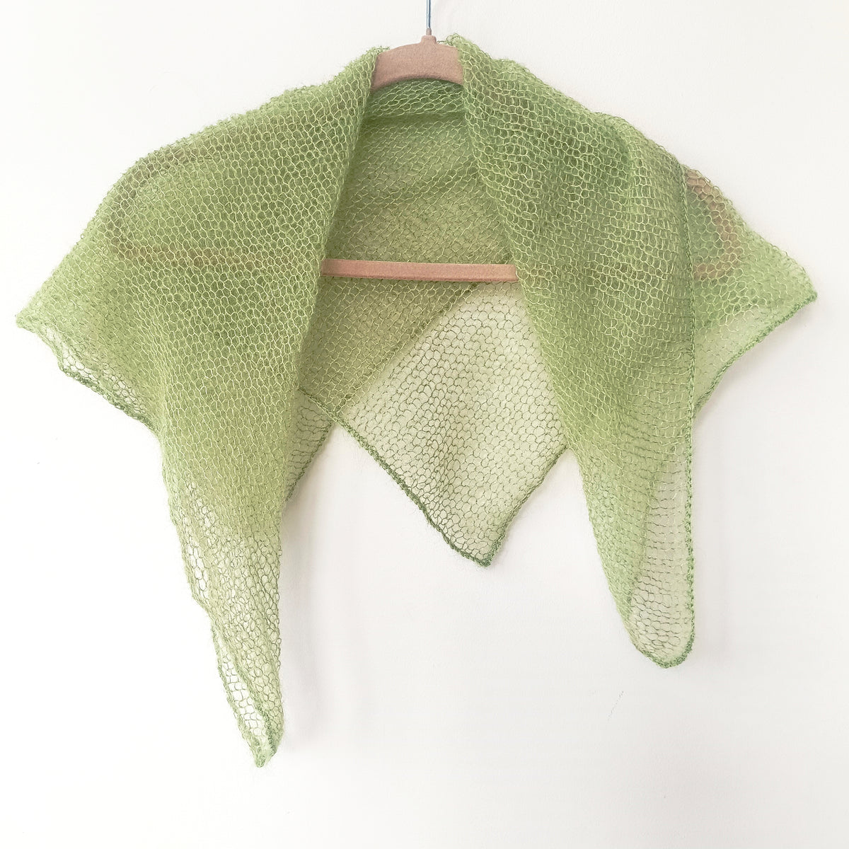 Mohair and Silk Open-Knit Square Bandana Scarf